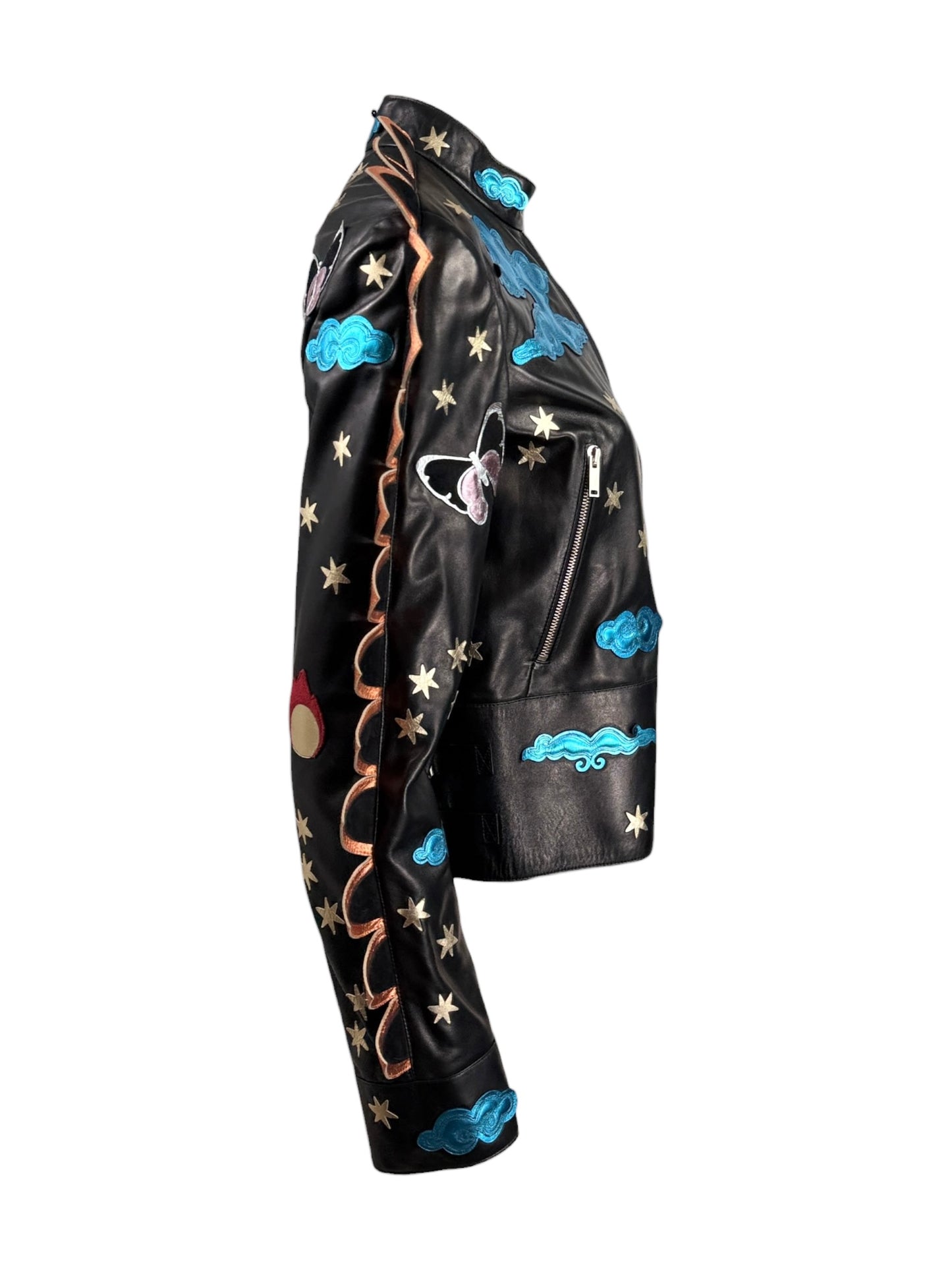 Valentino Maria Grazia Chiuri Pierpaolo Piccioli Prefall 2016 Look 2 black lambskin blouson