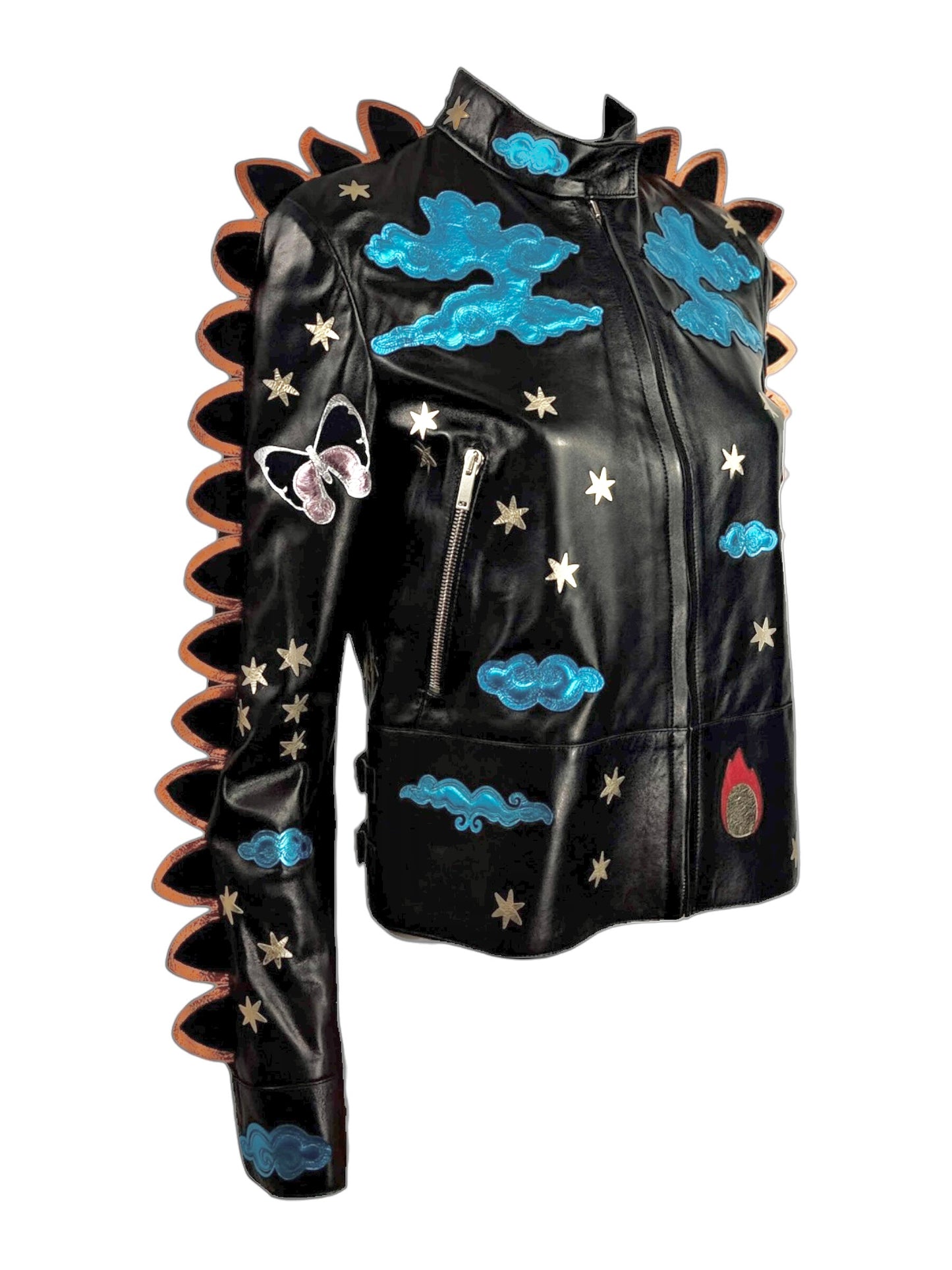 Valentino Maria Grazia Chiuri Pierpaolo Piccioli Prefall 2016 Look 2 black lambskin blouson