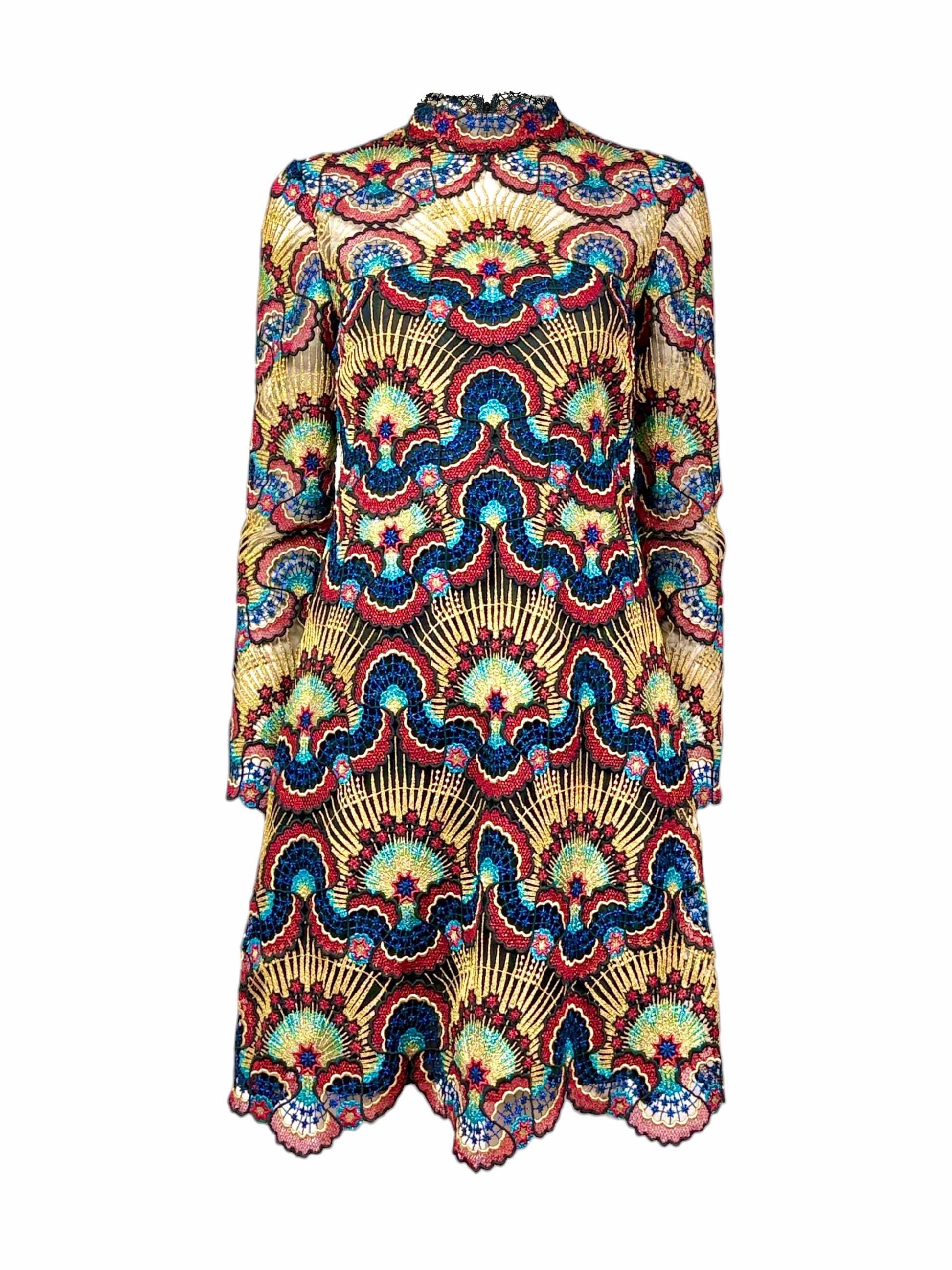Valentino Maria Grazia Chiuri Pierpaolo Piccioli Prefall 2016 Macramé lurex dress