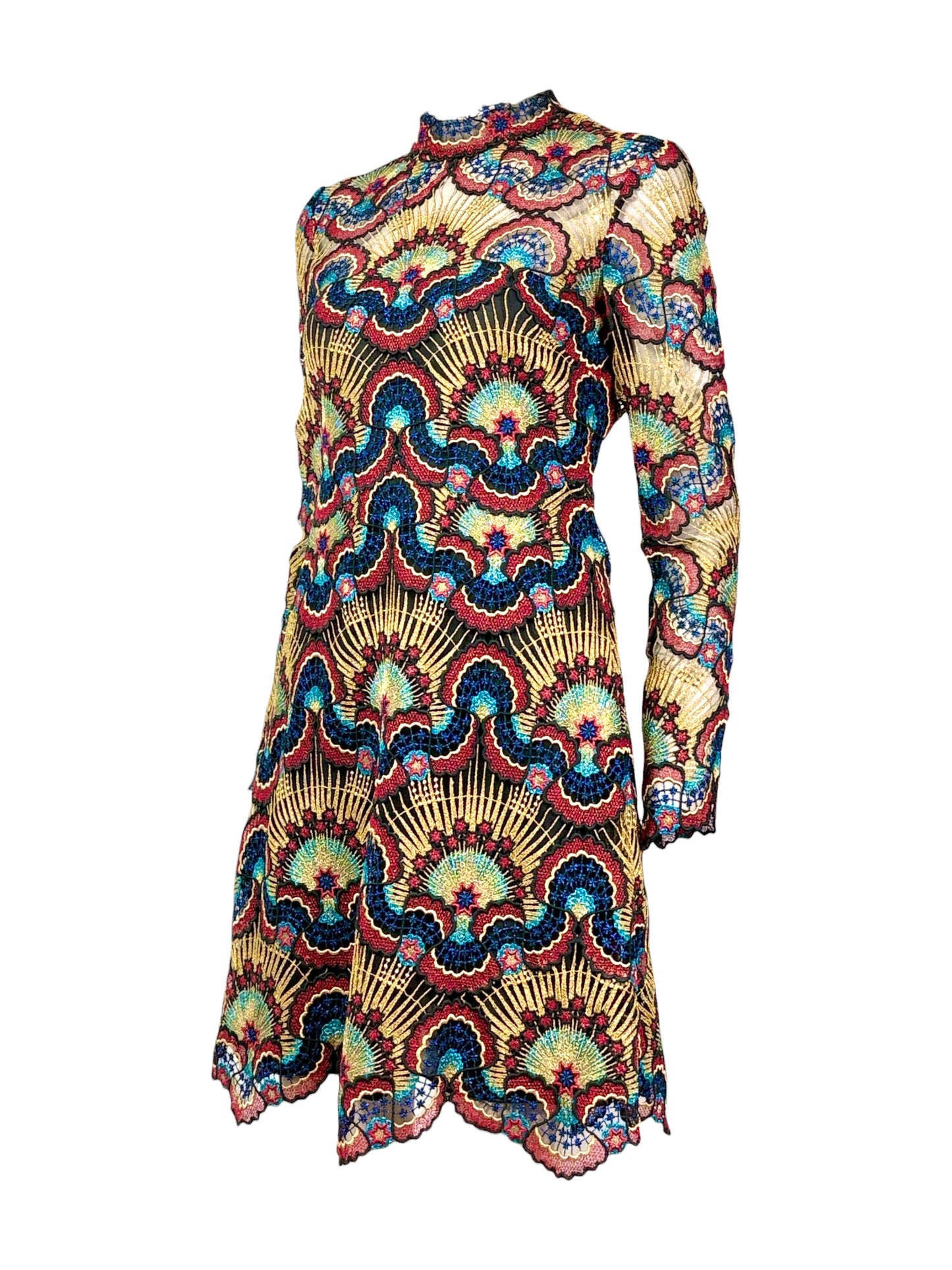 Valentino Maria Grazia Chiuri Pierpaolo Piccioli Prefall 2016 Macramé lurex dress