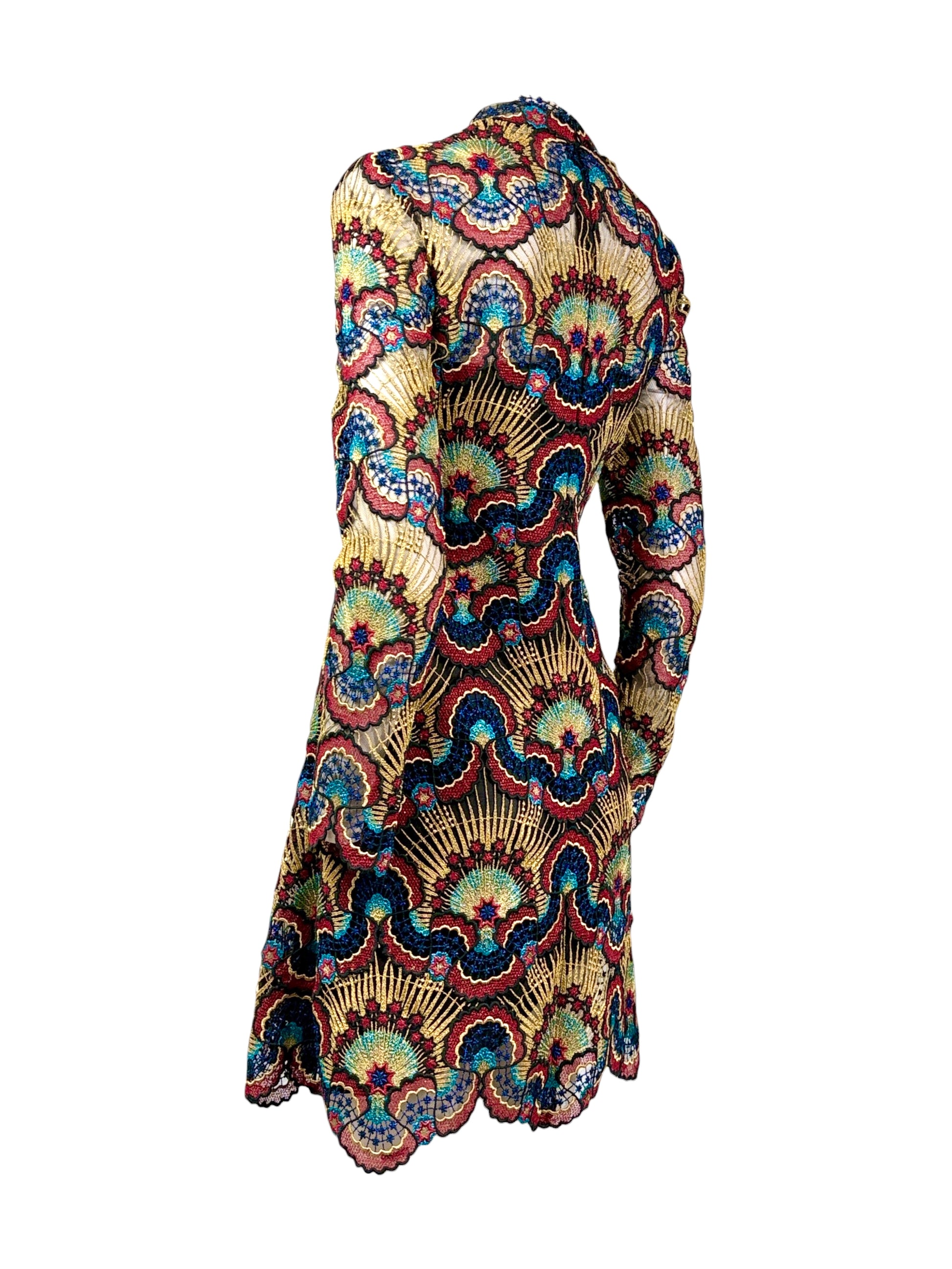 Valentino Maria Grazia Chiuri Pierpaolo Piccioli Prefall 2016 Macramé lurex dress