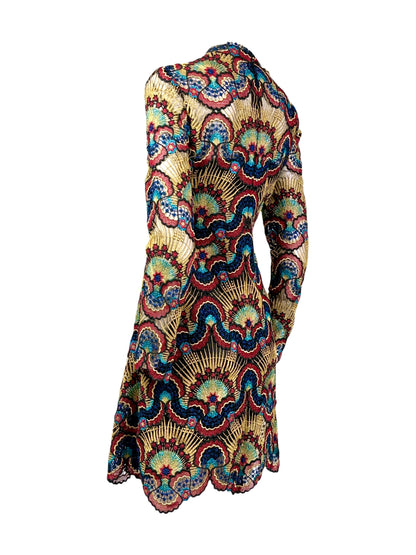 Valentino Maria Grazia Chiuri Pierpaolo Piccioli Prefall 2016 Macramé lurex dress