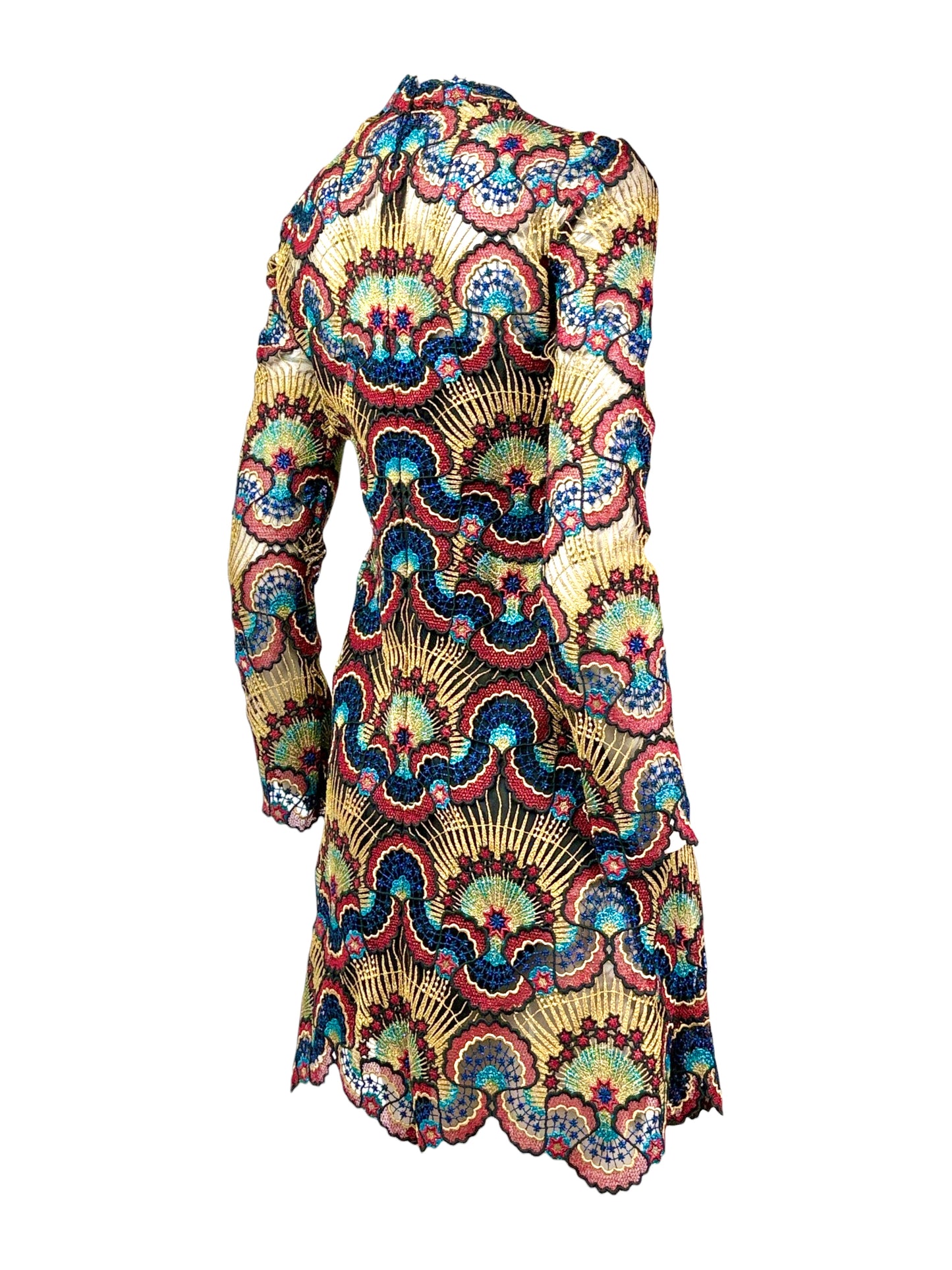 Valentino Maria Grazia Chiuri Pierpaolo Piccioli Prefall 2016 Macramé lurex dress
