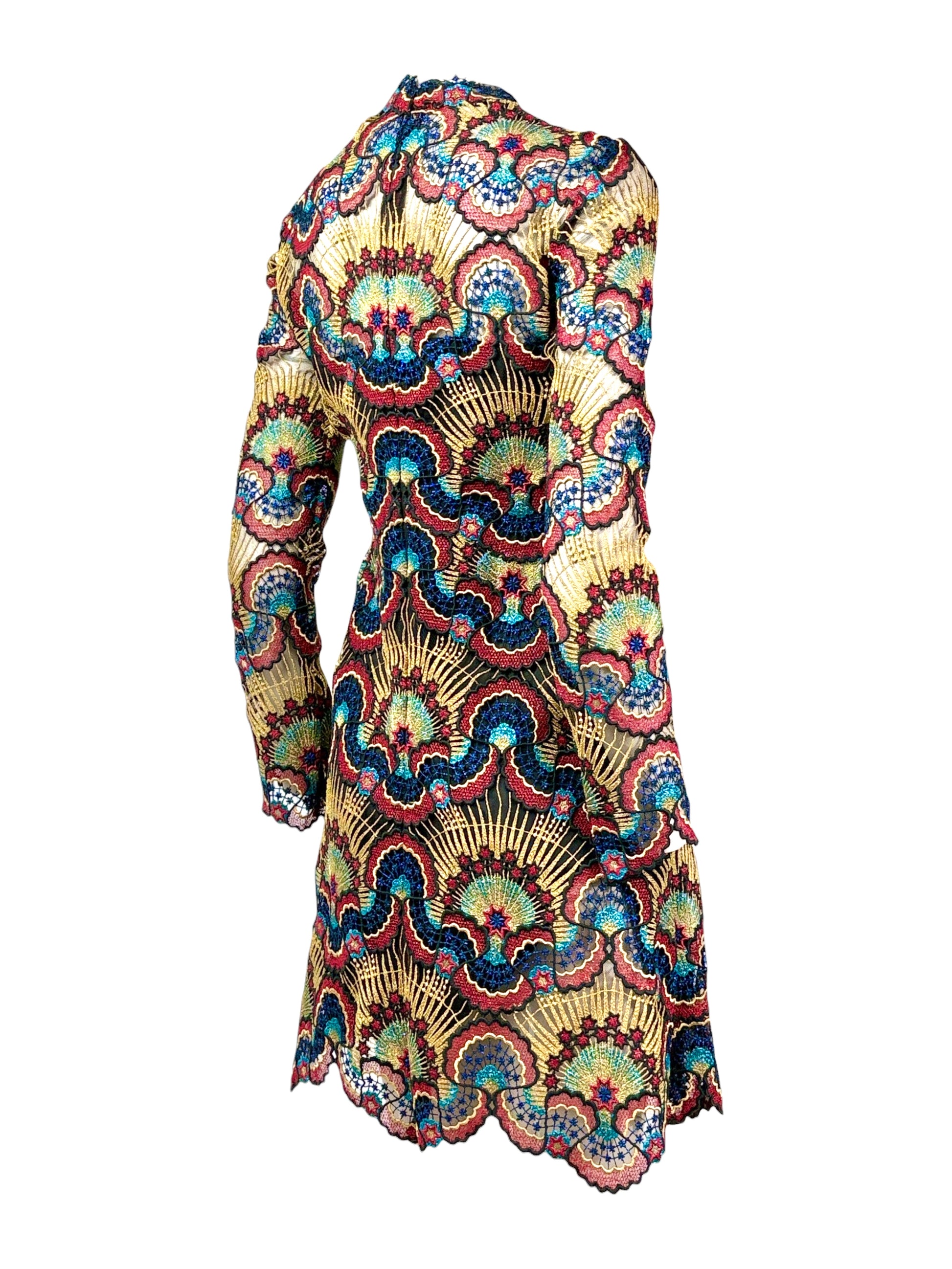 Valentino Maria Grazia Chiuri Pierpaolo Piccioli Prefall 2016 Macramé lurex dress