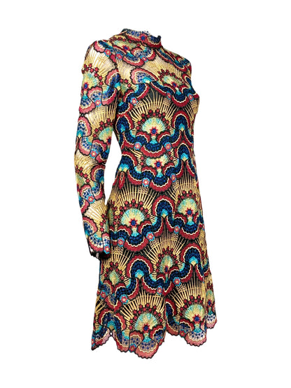 Valentino Maria Grazia Chiuri Pierpaolo Piccioli Prefall 2016 Macramé lurex dress