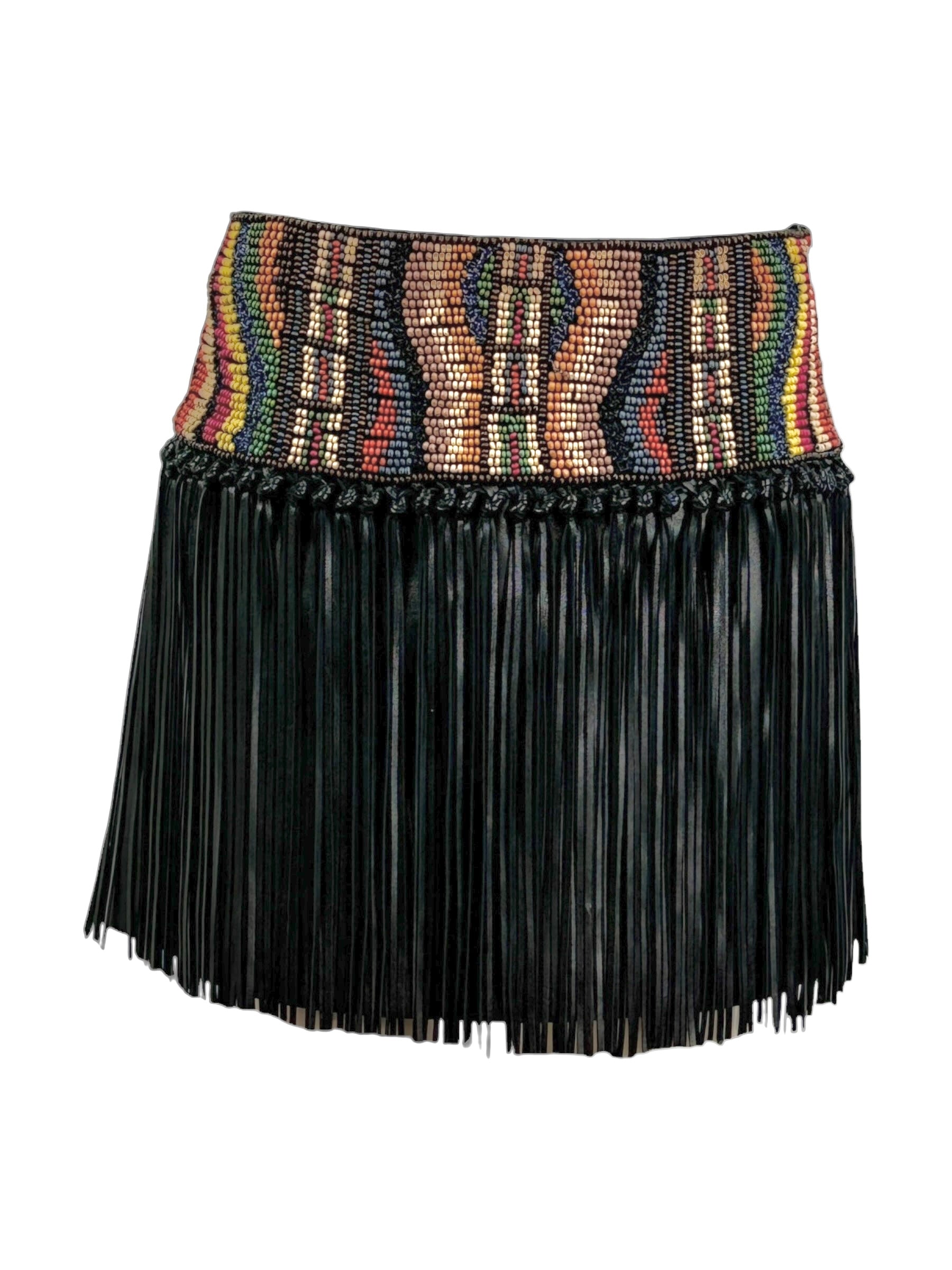 Valentino Maria Grazia Chiuri Pierpaolo Piccioli Spring 2016 beaded embellished leather skirt