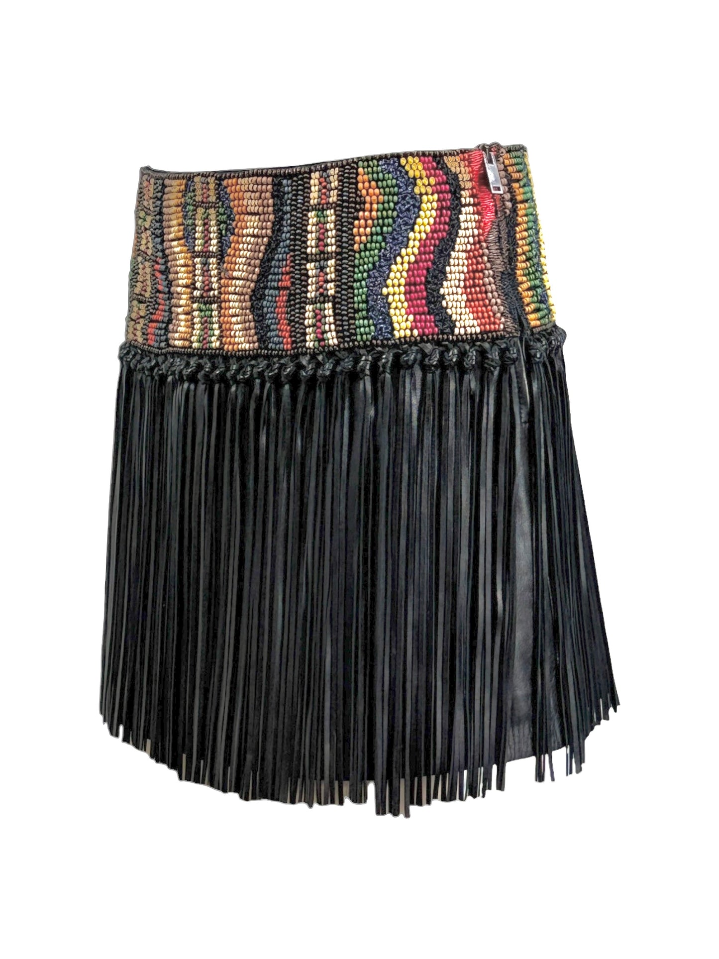 Valentino Maria Grazia Chiuri Pierpaolo Piccioli Spring 2016 beaded embellished leather skirt