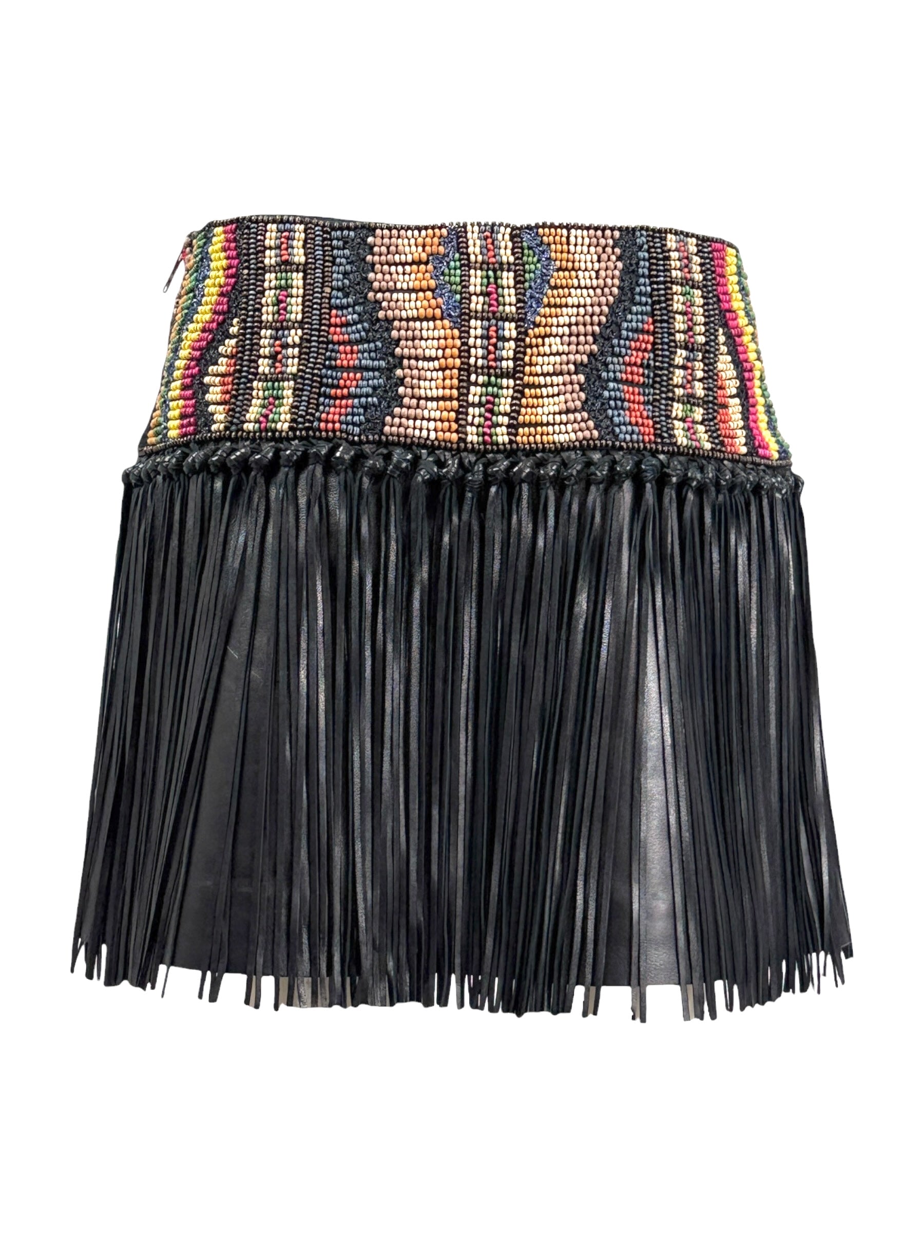 Valentino Maria Grazia Chiuri Pierpaolo Piccioli Spring 2016 beaded embellished leather skirt