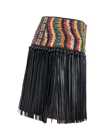 Valentino Maria Grazia Chiuri Pierpaolo Piccioli Spring 2016 beaded embellished leather skirt