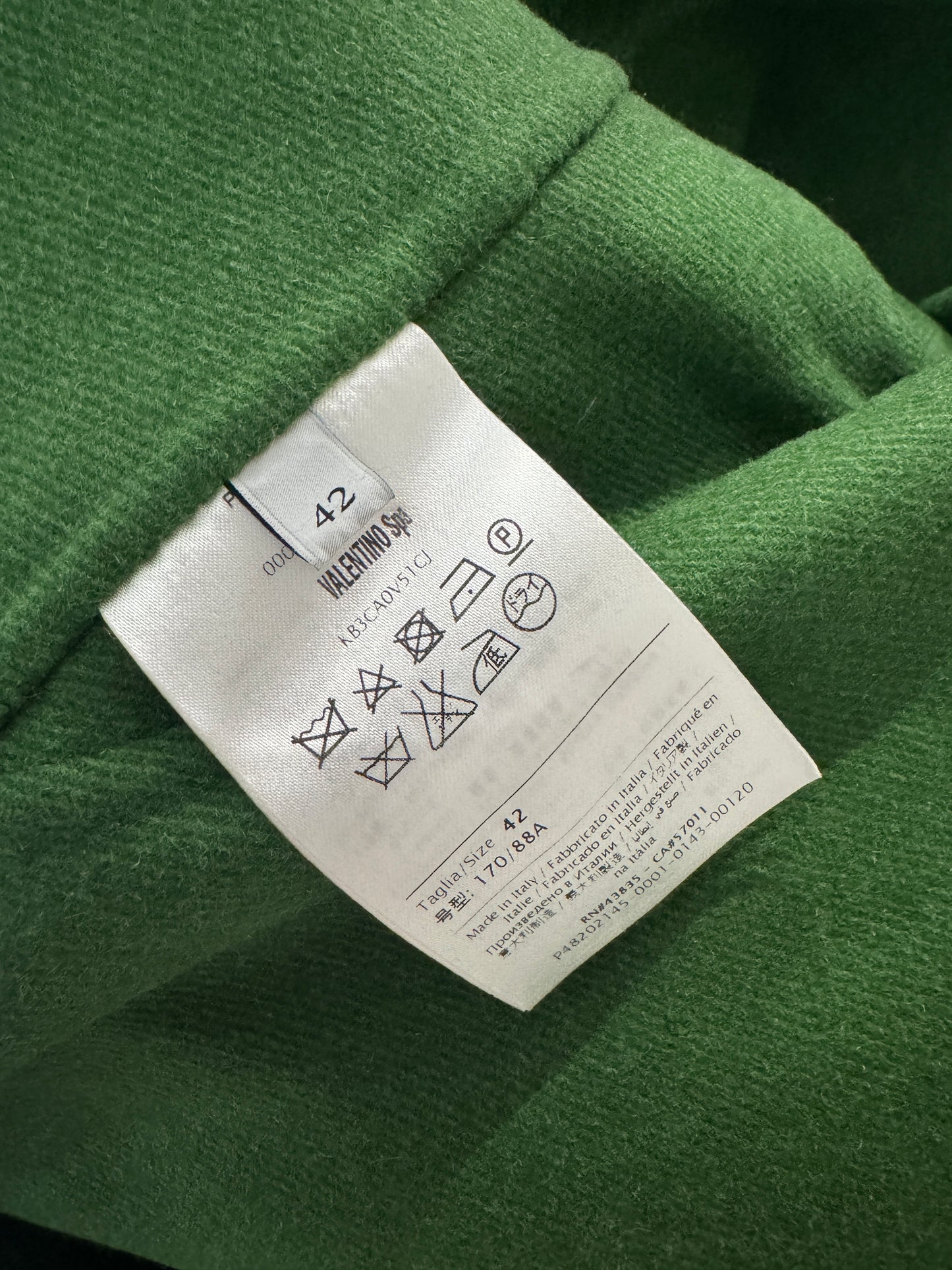Valentino Pierpaolo Piccioli 2016 Green wool coat