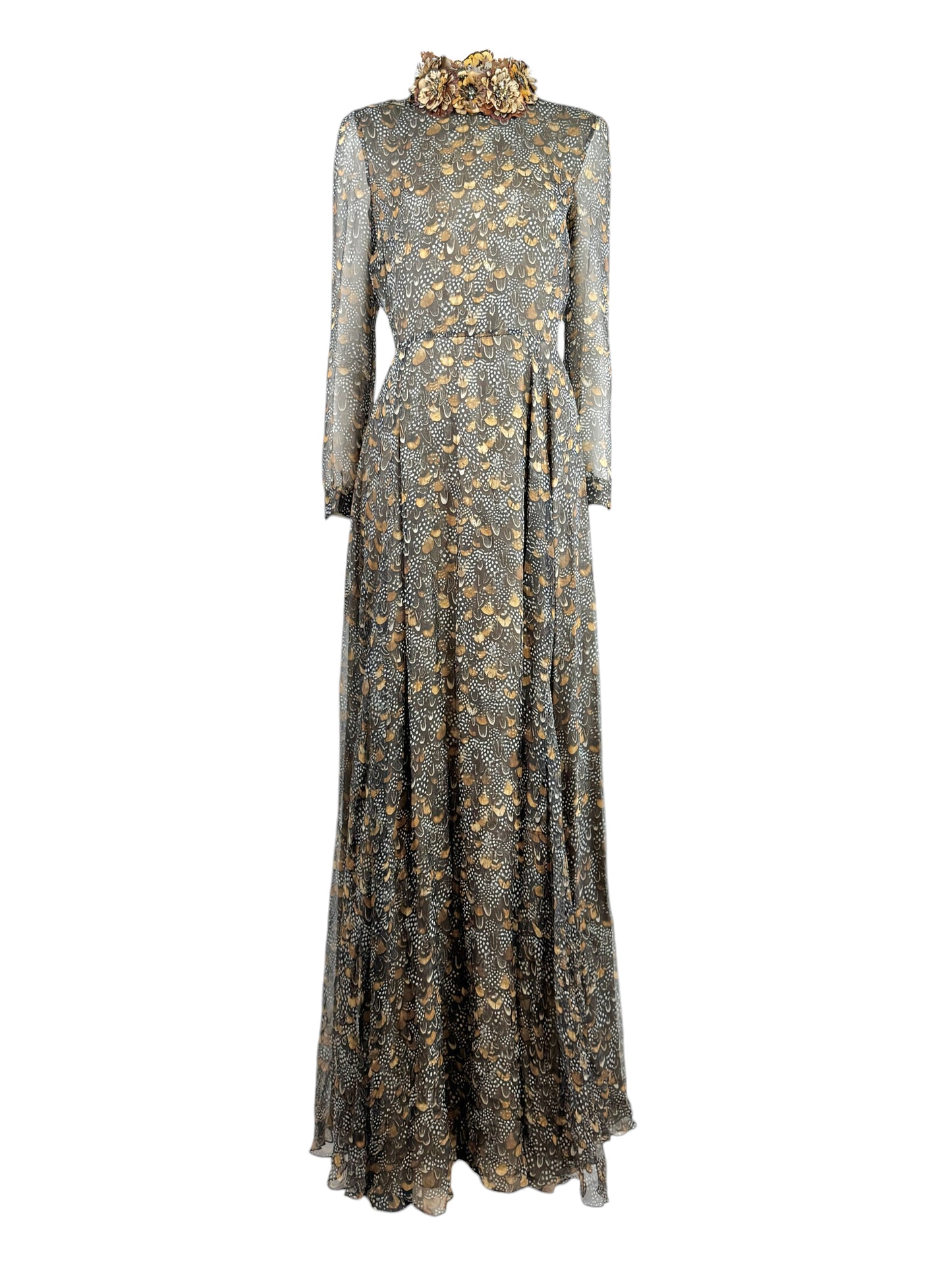 
Valentino Pierpaolo Piccioli Fall 2011 Look 39 Maxi feathers dress crepe silk