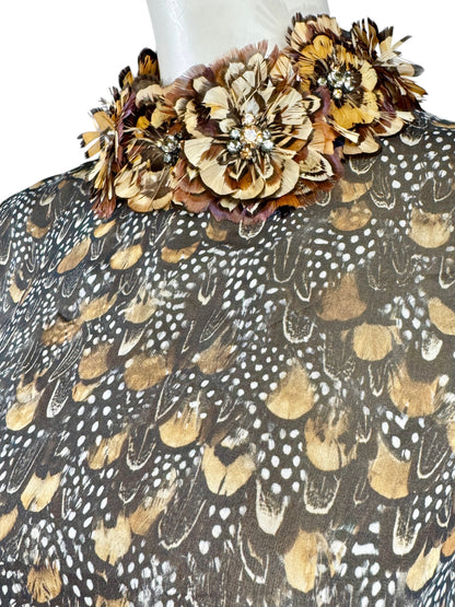 Valentino Pierpaolo Piccioli Fall 2011 Look 39 Maxi feathers dress crepe silk