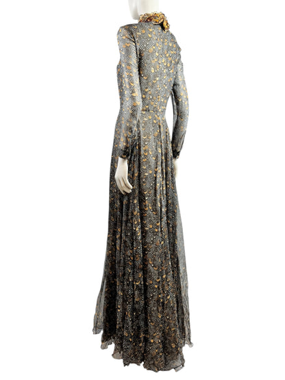 Valentino Pierpaolo Piccioli Fall 2011 Look 39 Maxi feathers dress crepe silk