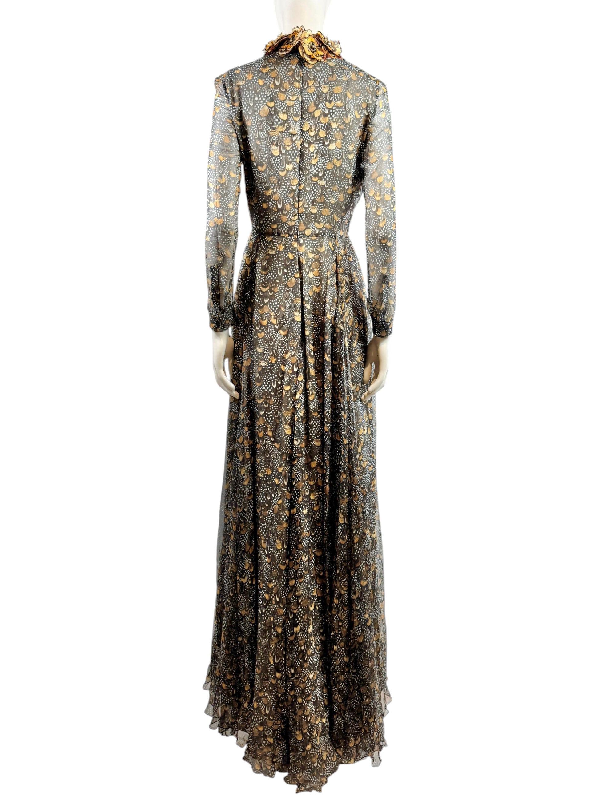 Valentino Pierpaolo Piccioli Fall 2011 Look 39 Maxi feathers dress crepe silk