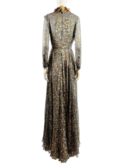 Valentino Pierpaolo Piccioli Fall 2011 Look 39 Maxi feathers dress crepe silk