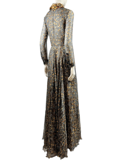 Valentino Pierpaolo Piccioli Fall 2011 Look 39 Maxi feathers dress crepe silk