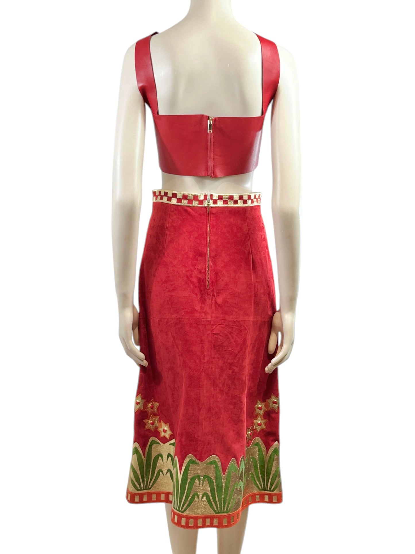 Valentino Pierpaolo Piccioli Prefall 2016 Red leather volcano set