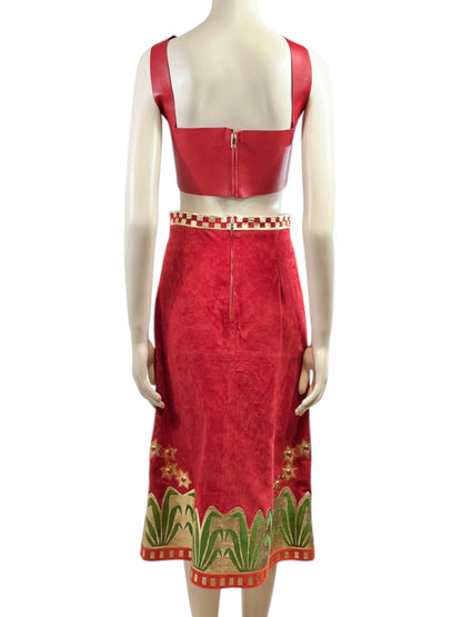 Valentino Pierpaolo Piccioli Prefall 2016 Red leather volcano set