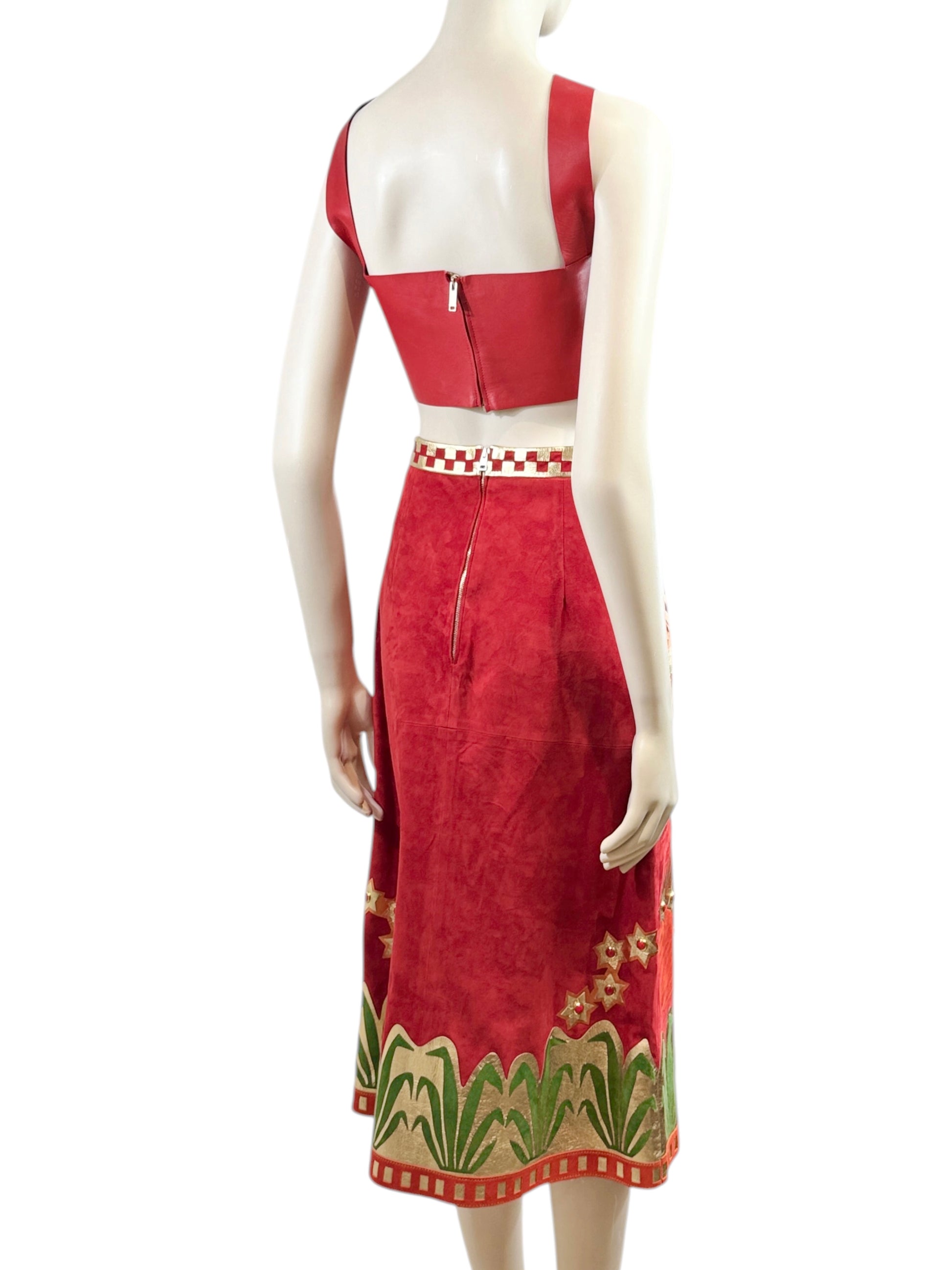 Valentino Pierpaolo Piccioli Prefall 2016 Red leather volcano set
