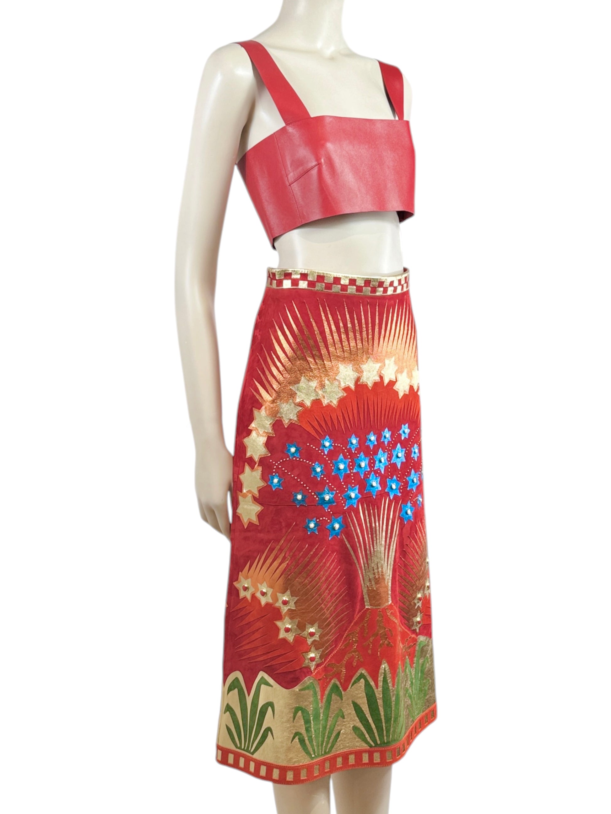 Valentino Pierpaolo Piccioli Prefall 2016 Red leather volcano set