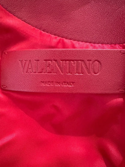 Valentino Pierpaolo Piccioli Prefall 2024 Look 21 Red floral lambskin dress