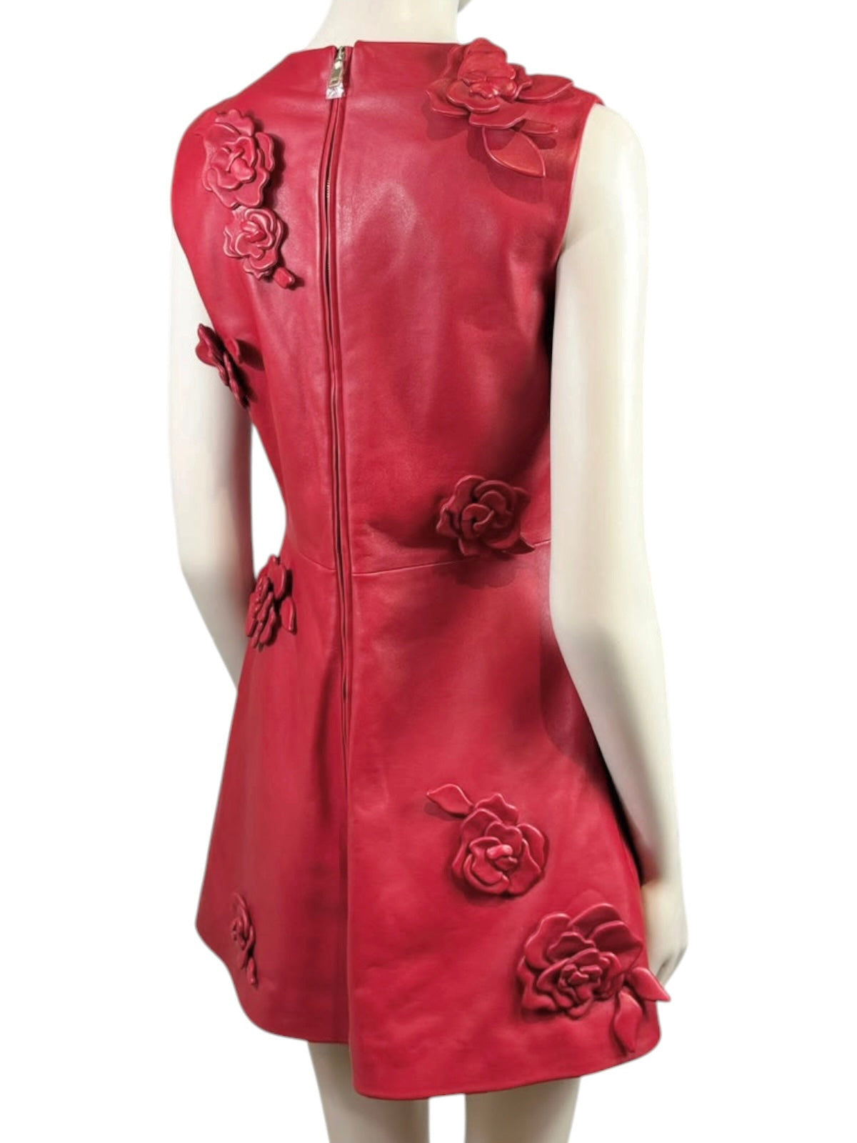 Valentino Pierpaolo Piccioli Prefall 2024 Look 21 Red floral lambskin dress