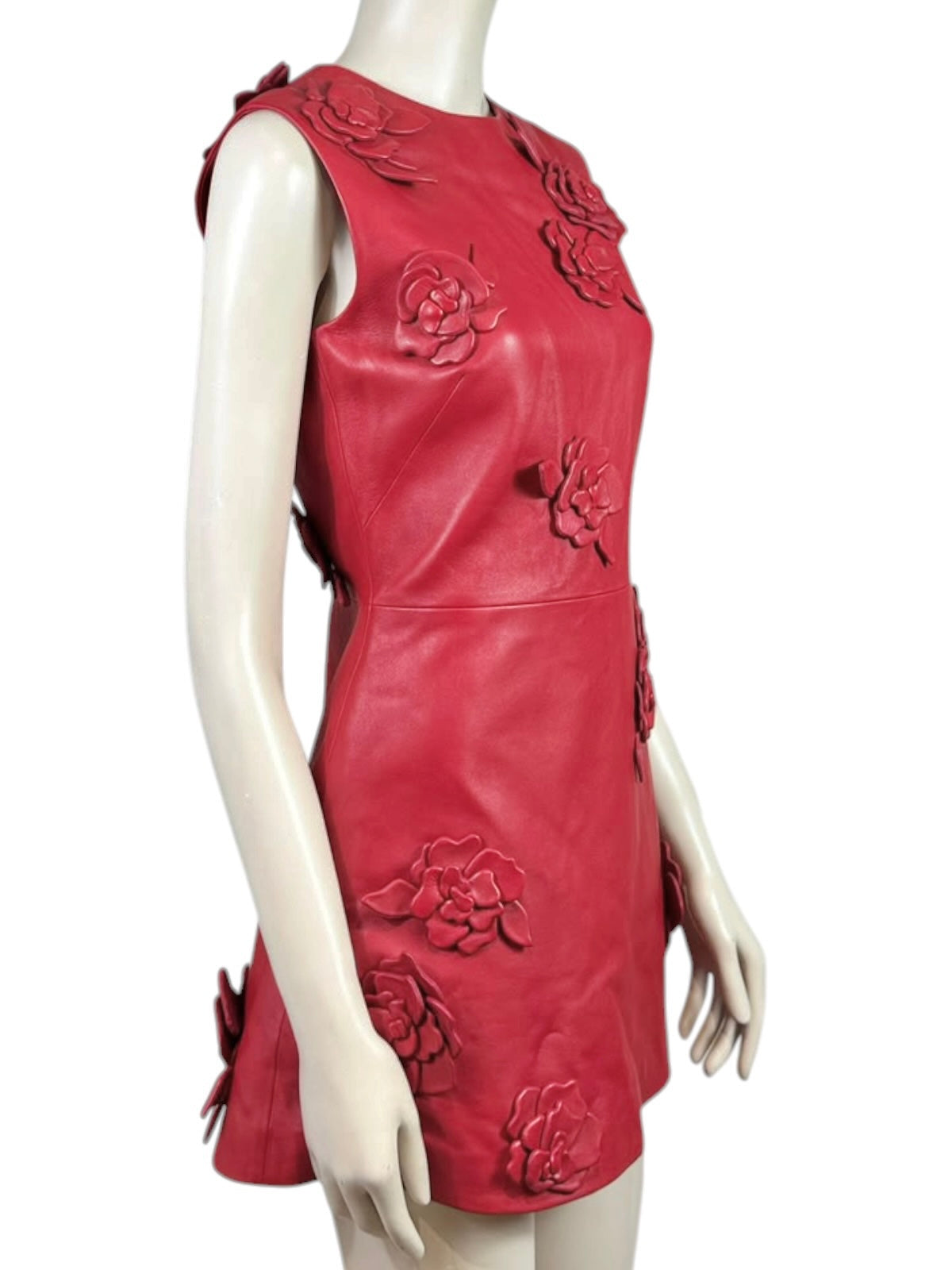 Valentino Pierpaolo Piccioli Prefall 2024 Look 21 Red floral lambskin dress
