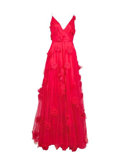 Valentino Pierpaolo Piccioli Prefall 2024 Maxi red floral dress