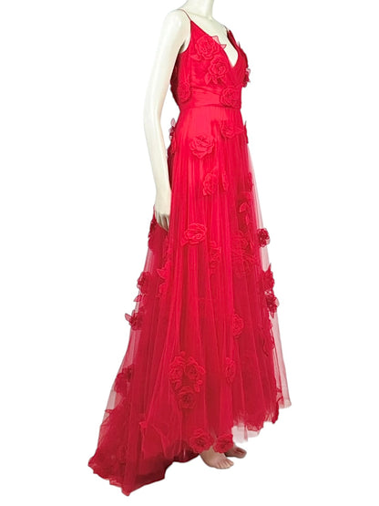 Valentino Pierpaolo Piccioli Prefall 2024 Maxi red floral dress