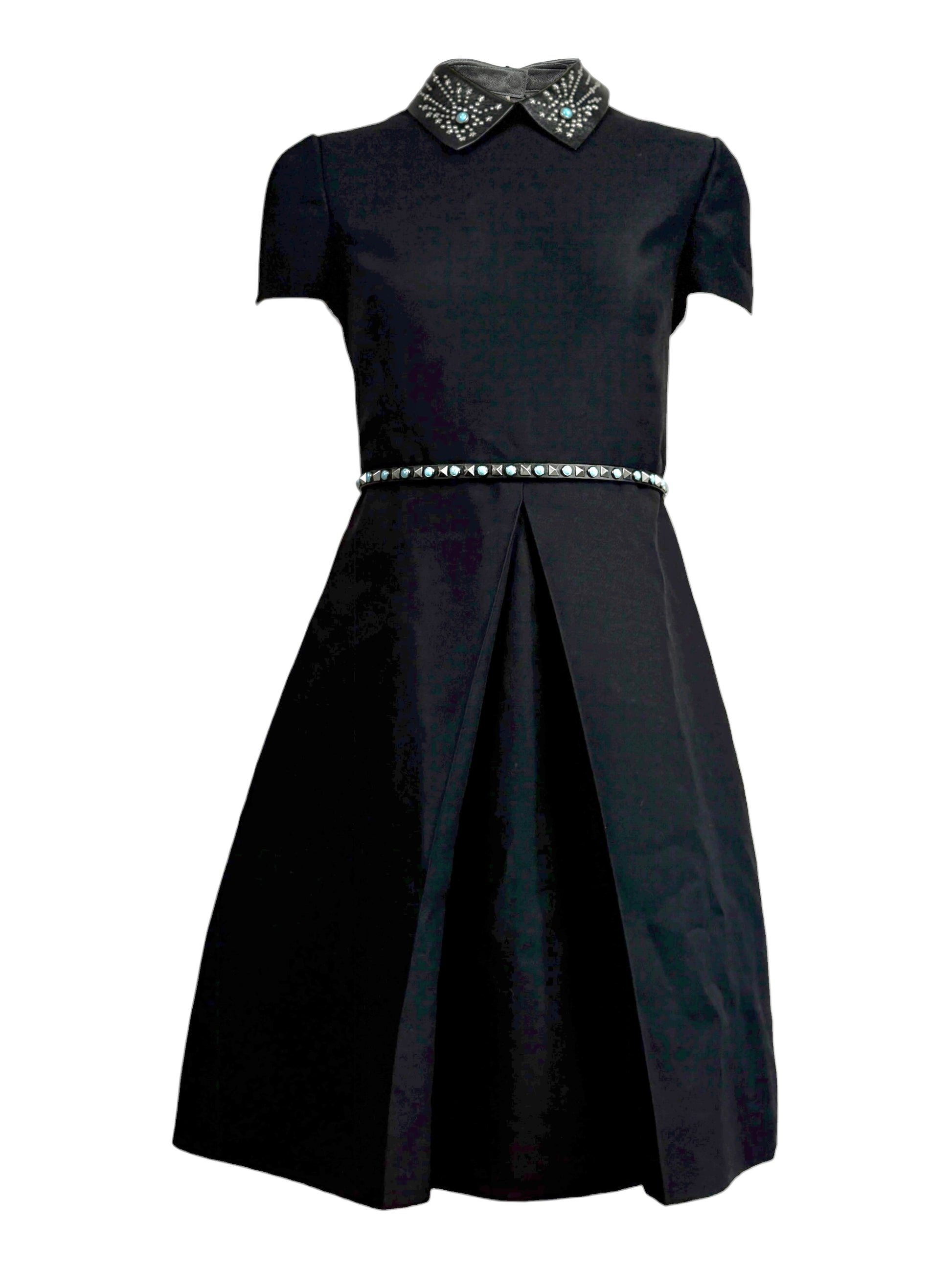 Valentino Pierpaolo Piccioli Resort 2016 Black dress turquoise studs