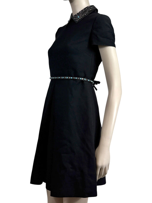 Valentino Pierpaolo Piccioli Resort 2016 Black dress turquoise studs