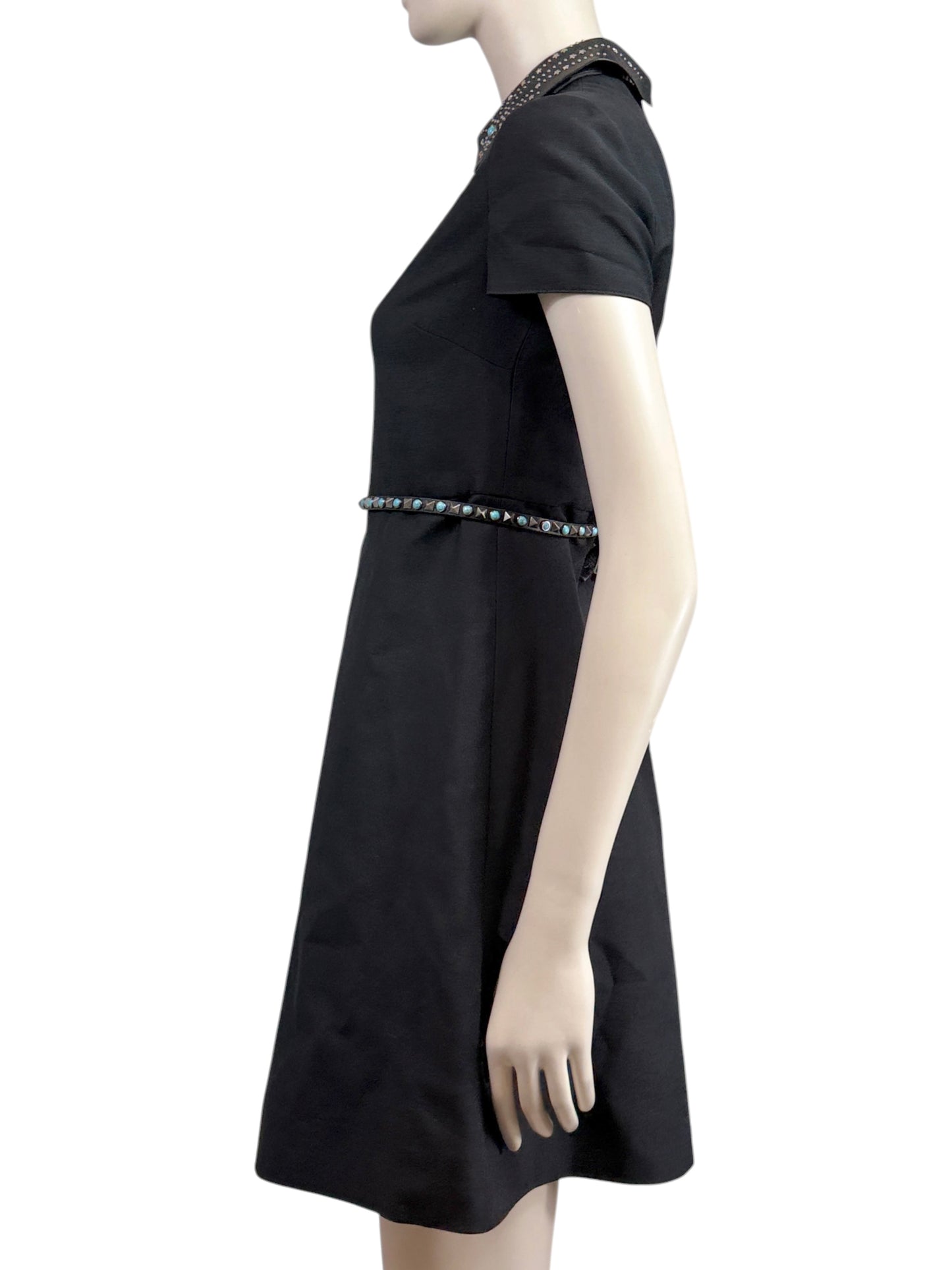 Valentino Pierpaolo Piccioli Resort 2016 Black dress turquoise studs