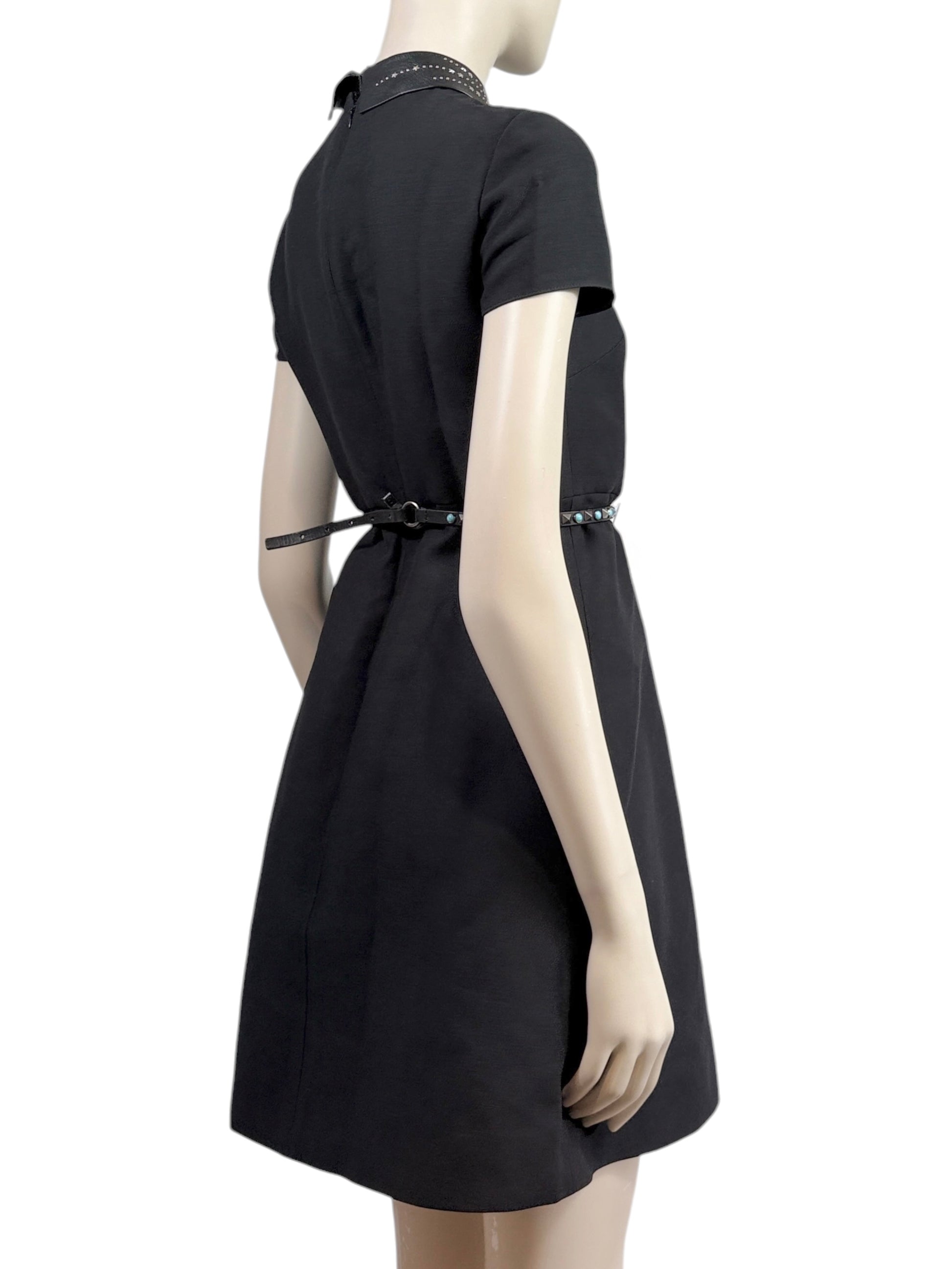 Valentino Pierpaolo Piccioli Resort 2016 Black dress turquoise studs