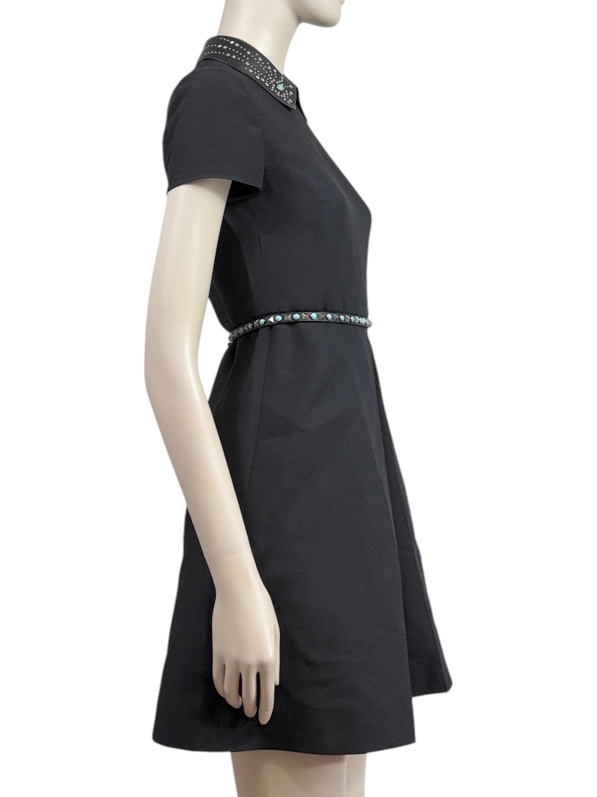 Valentino Pierpaolo Piccioli Resort 2016 Black dress turquoise studs