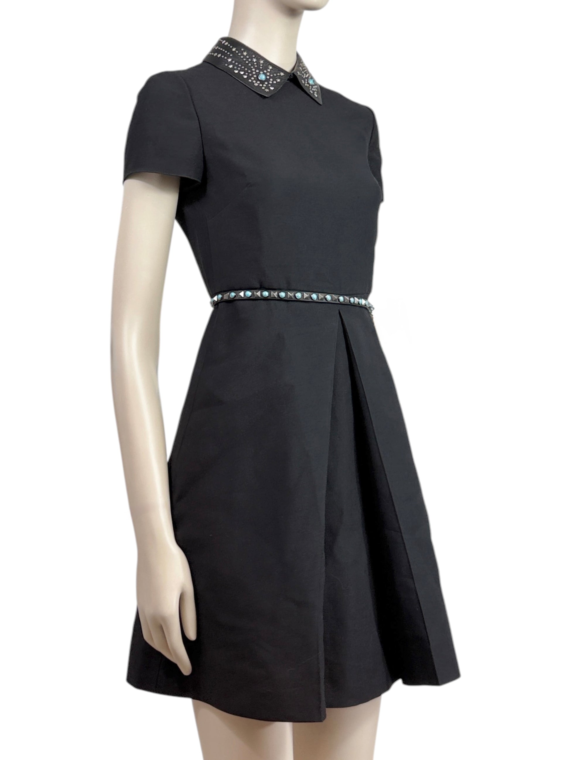Valentino Pierpaolo Piccioli Resort 2016 Black dress turquoise studs