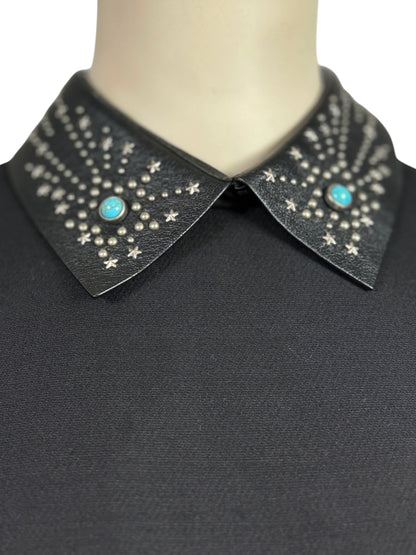 Valentino Pierpaolo Piccioli Resort 2016 Black dress turquoise studs