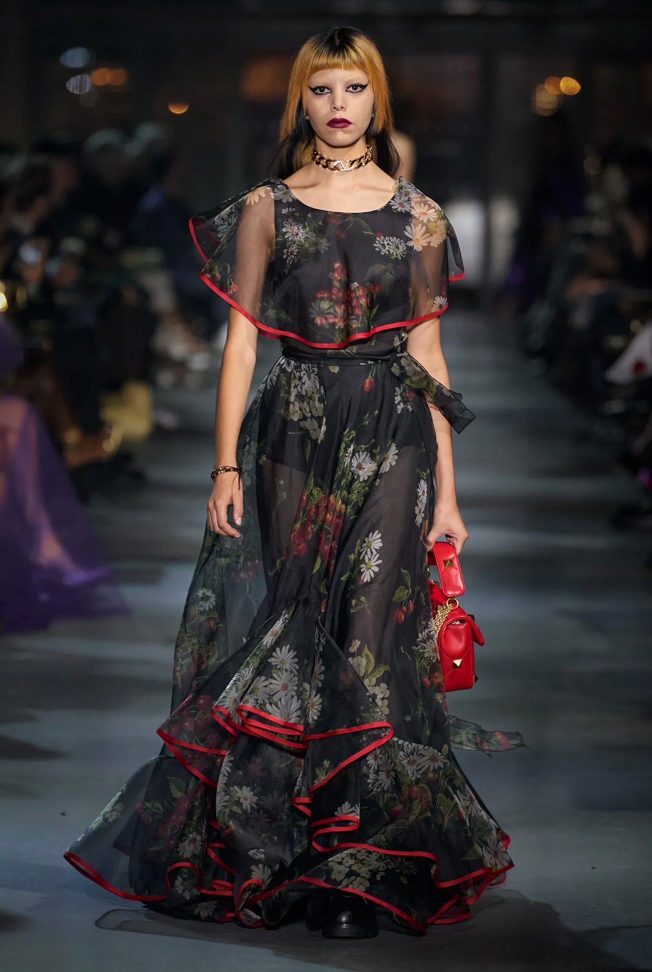 Valentino Pierpaolo Piccioli Spring 2022 Look 88 1971 reedition long organza floral dress
