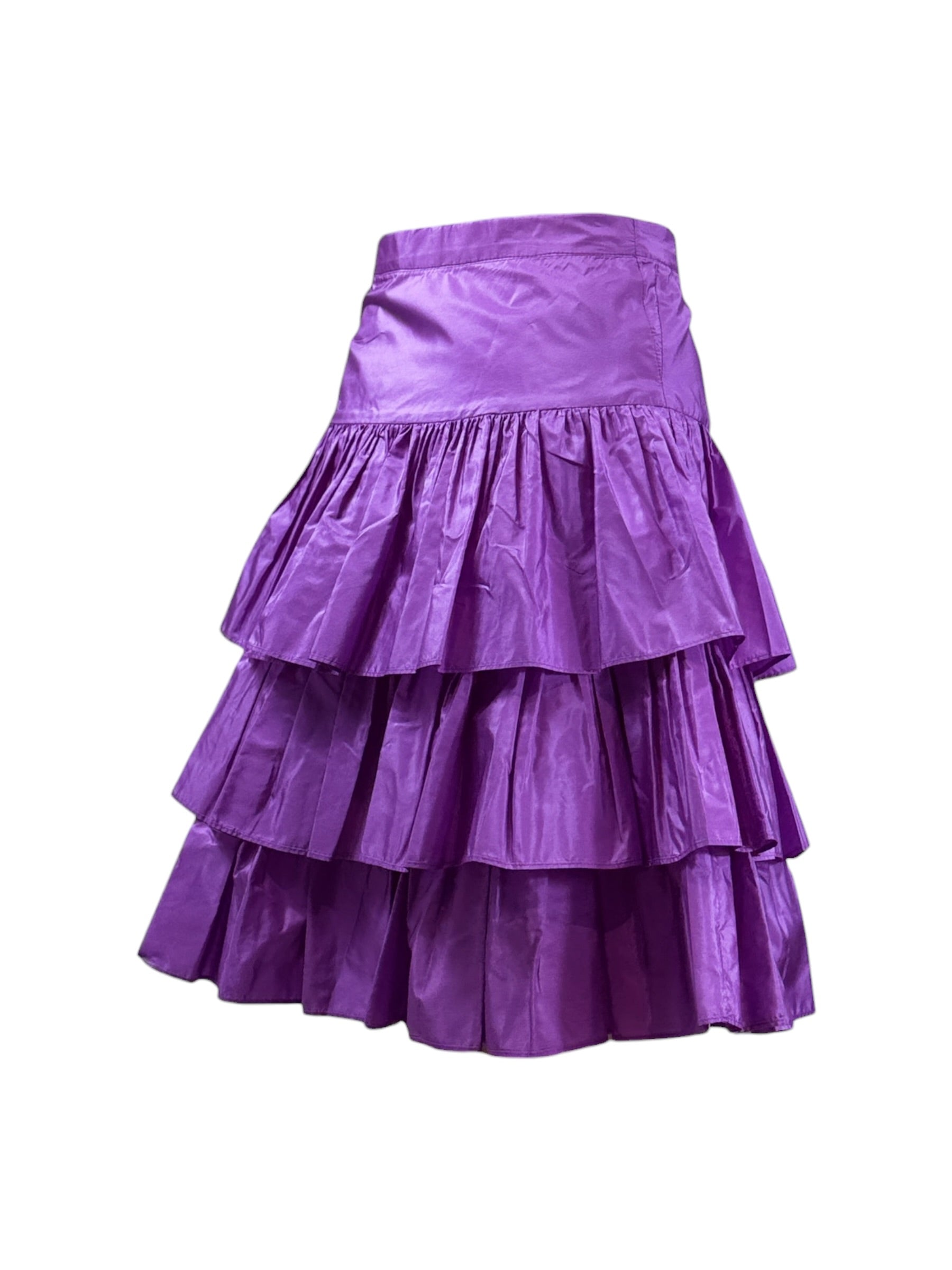 Valentino Pierpaolo Piccioli Spring 2022 Ruffle taffetas purple skirt