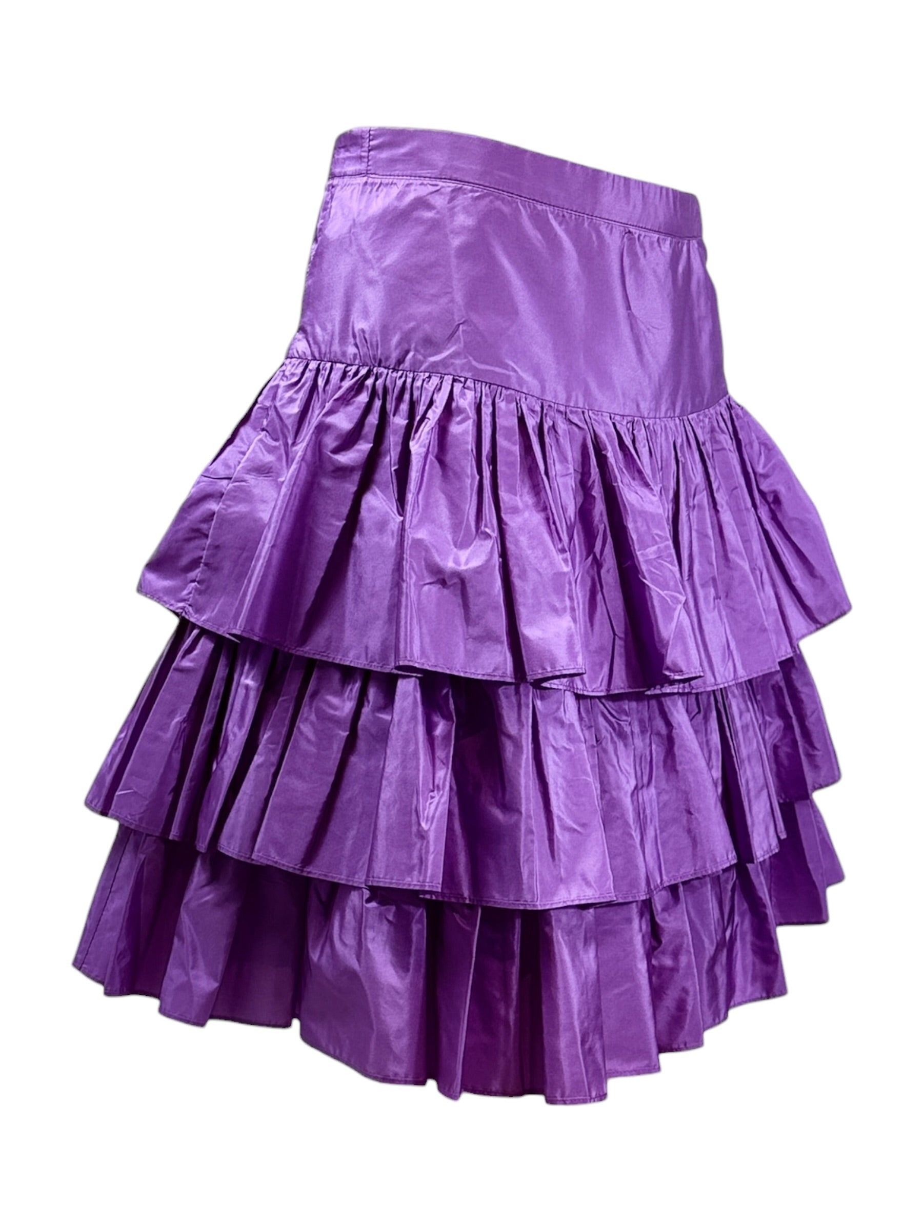Valentino Pierpaolo Piccioli Spring 2022 Ruffle taffetas purple skirt