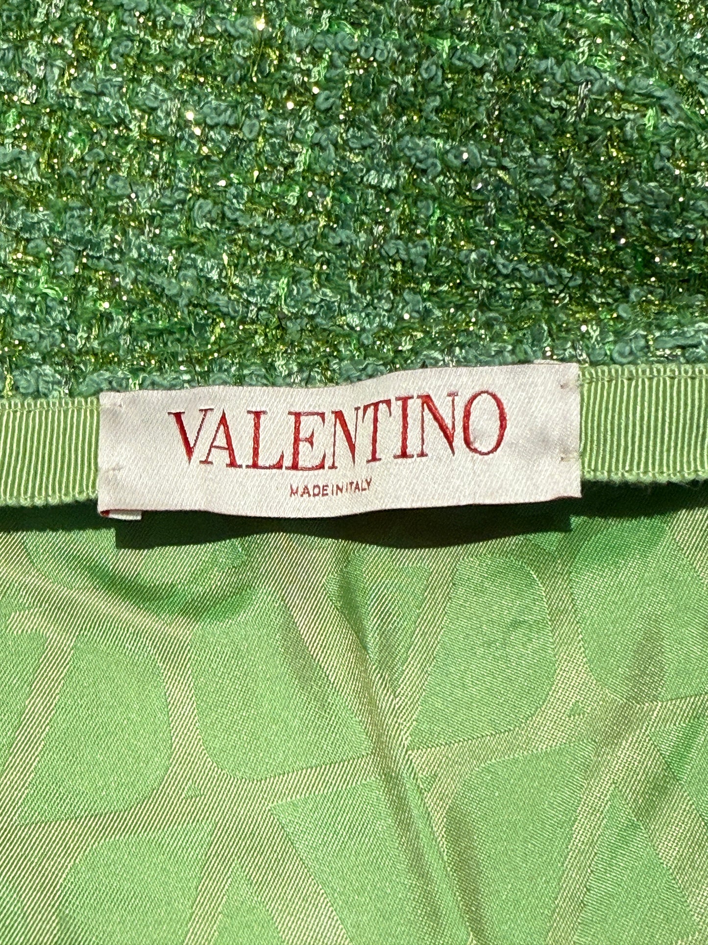 Valentino Pierpaolo Piccioli Spring 2023 green tweed set
