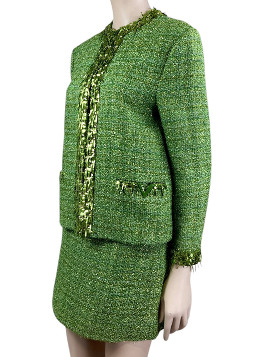 Valentino Pierpaolo Piccioli Spring 2023 green tweed set