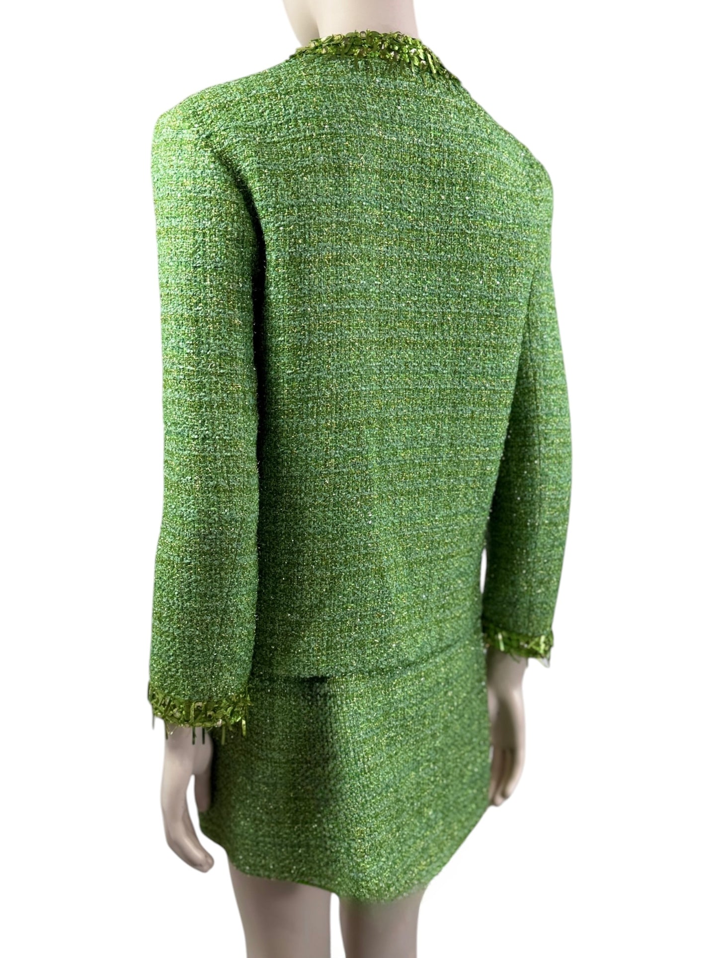 Valentino Pierpaolo Piccioli Spring 2023 green tweed set