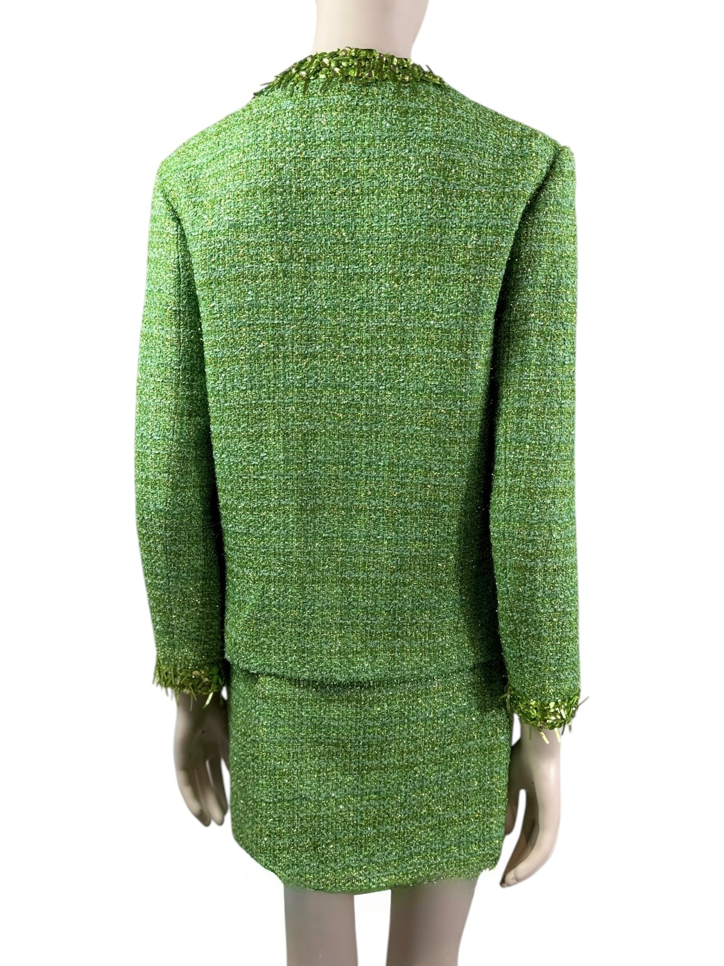Valentino Pierpaolo Piccioli Spring 2023 green tweed set