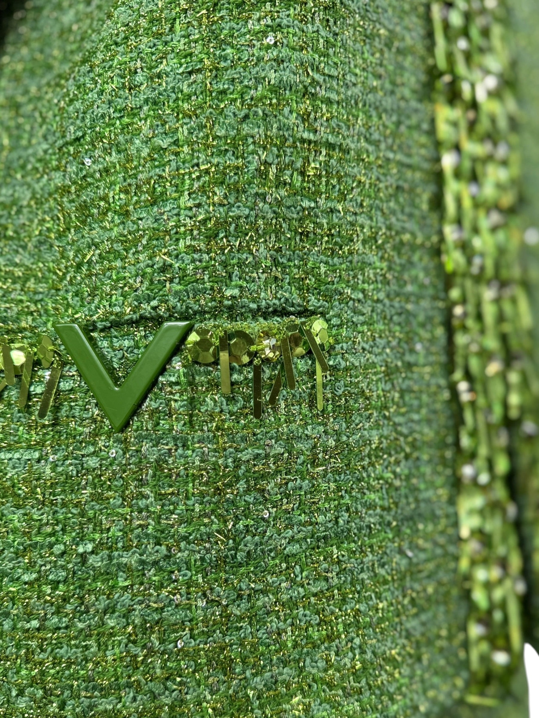Valentino Pierpaolo Piccioli Spring 2023 green tweed set