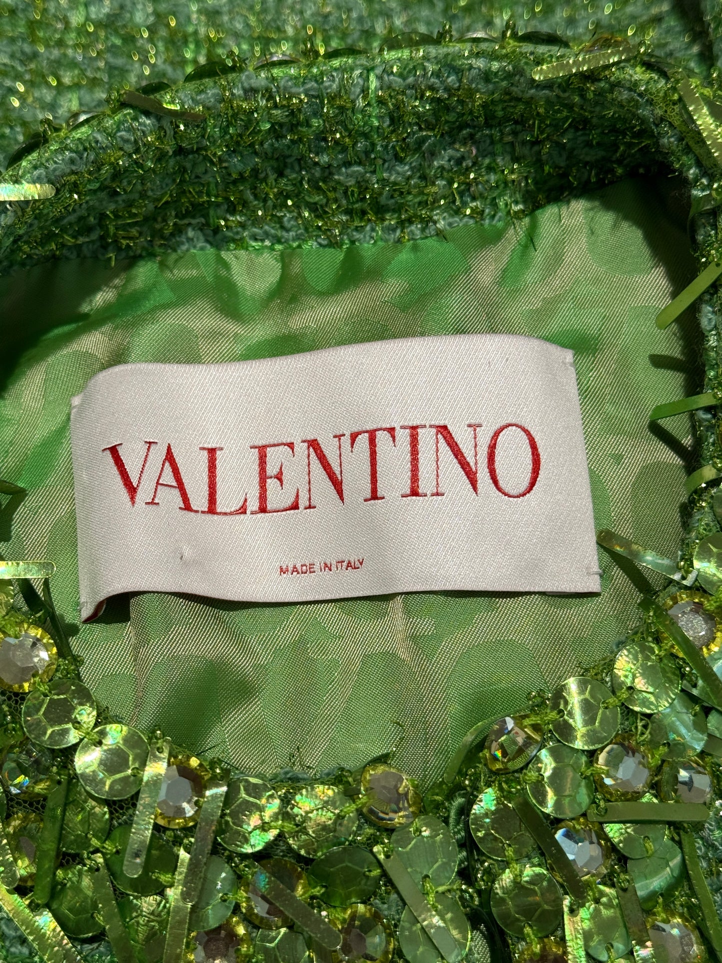 Valentino Pierpaolo Piccioli Spring 2023 green tweed set