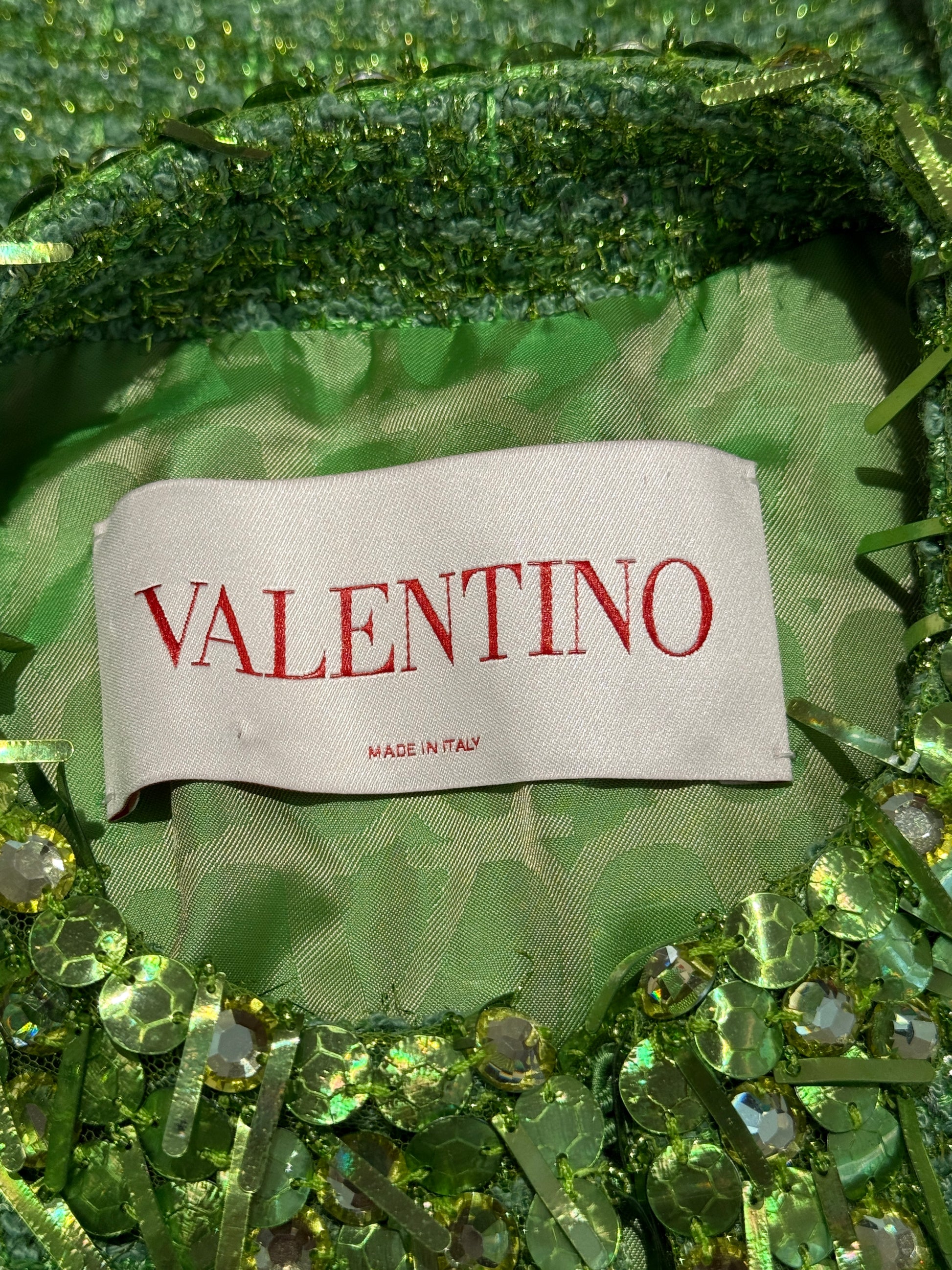 Valentino Pierpaolo Piccioli Spring 2023 green tweed set