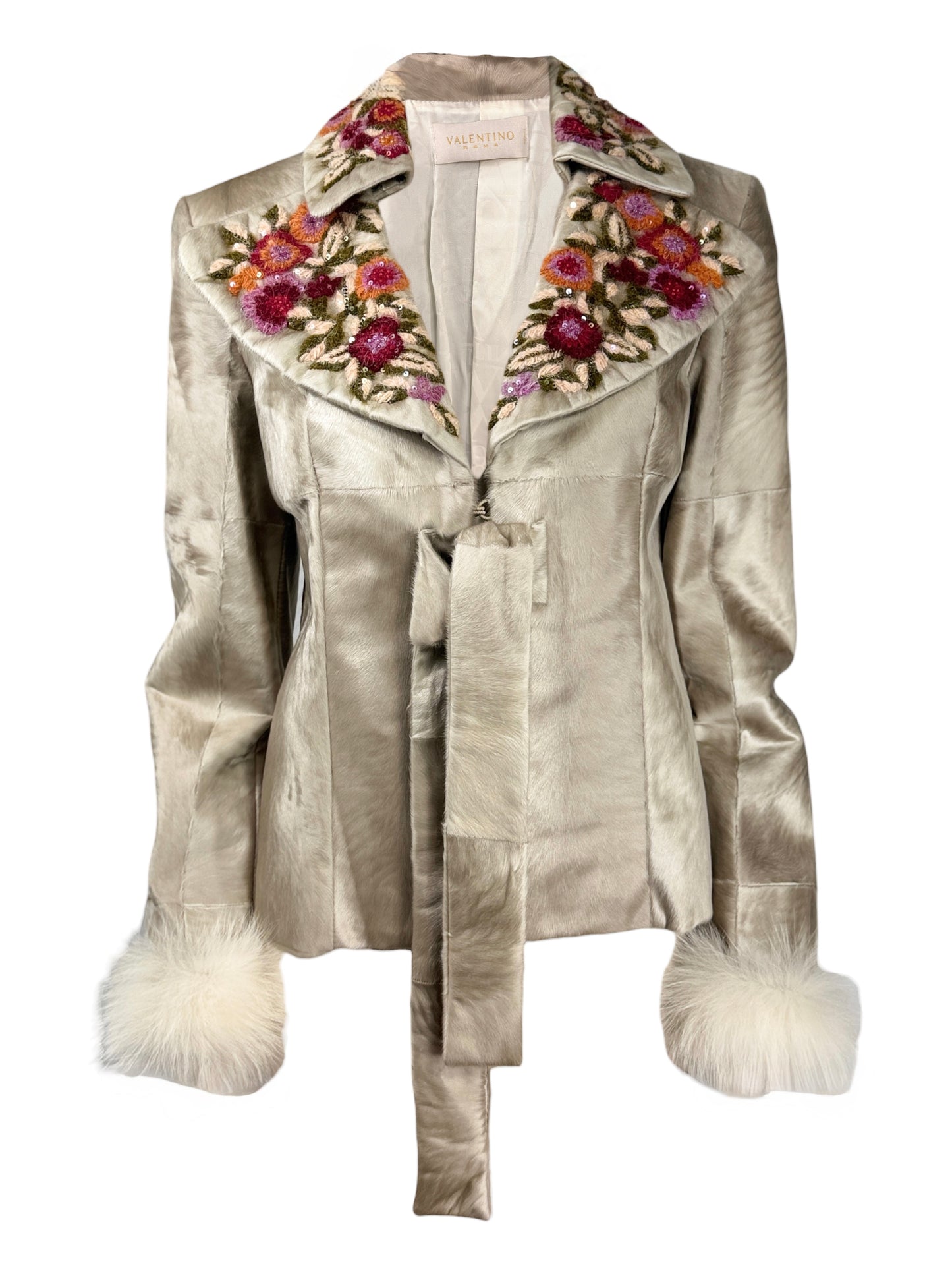 Valentino Roma 2002 Indian lamb jacket embroidered