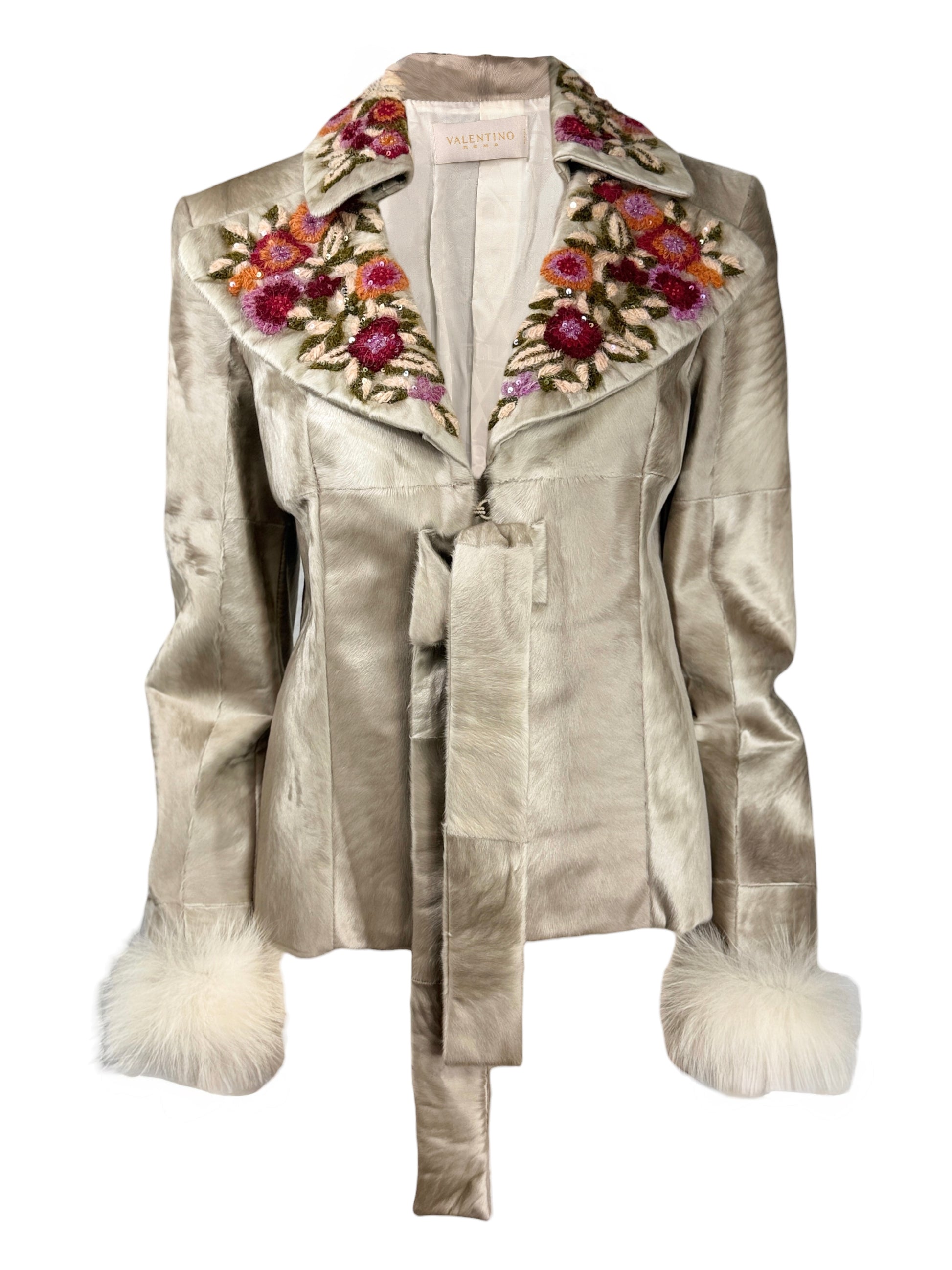 Valentino Roma 2002 Indian lamb jacket embroidered