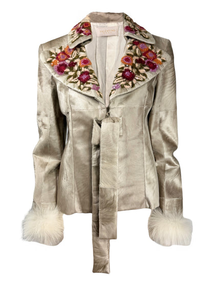 Valentino Roma 2002 Indian lamb jacket embroidered