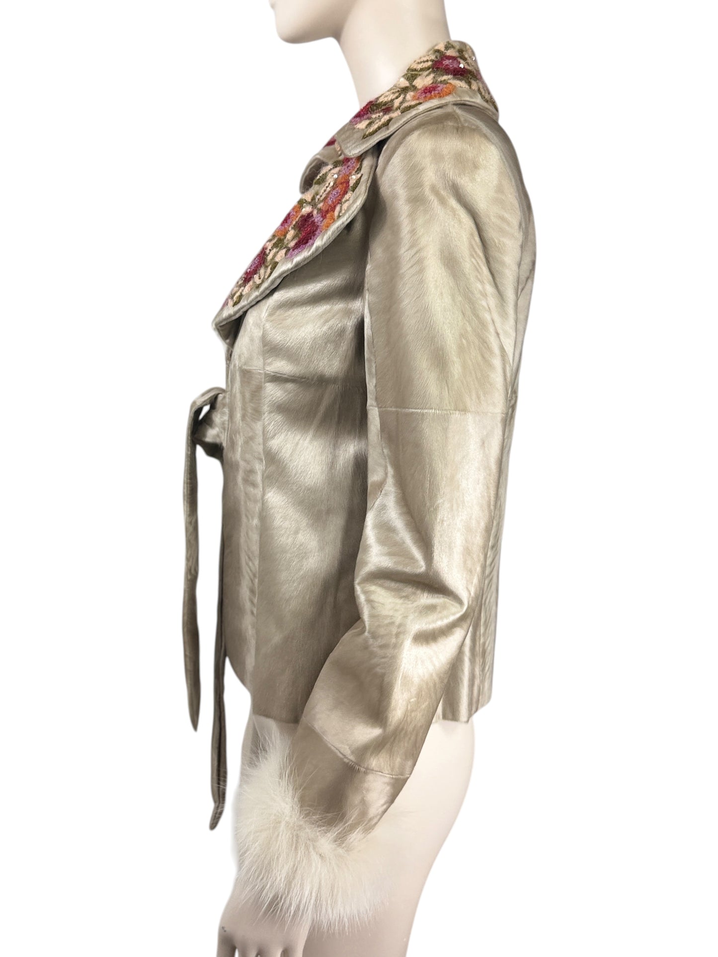 Valentino Roma 2002 Indian lamb jacket embroidered